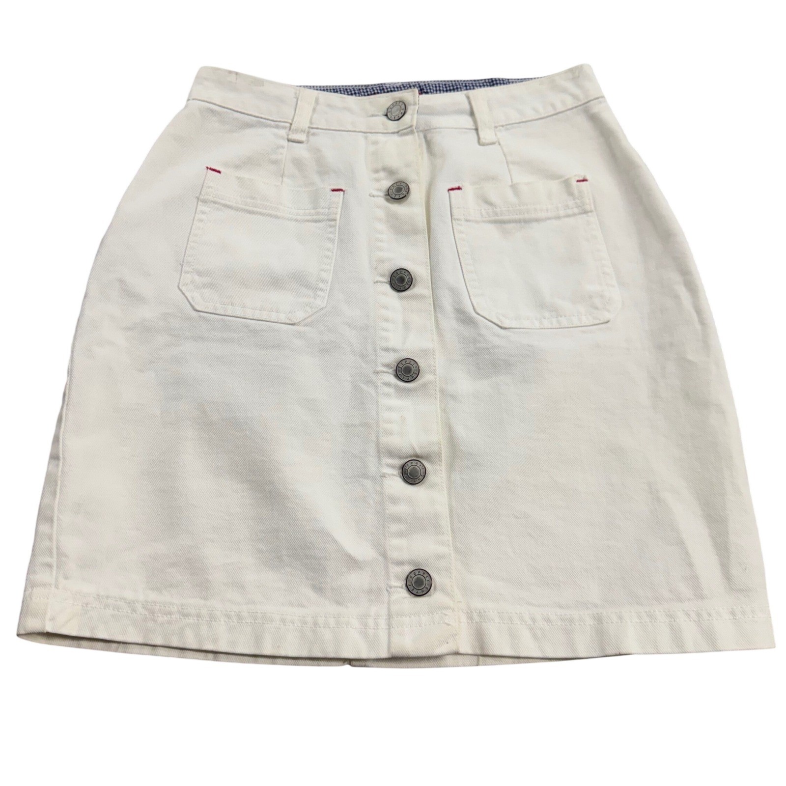 Esprit White Button A- line Mini Skirt S/5 Basics Western Y2k Retro Classic