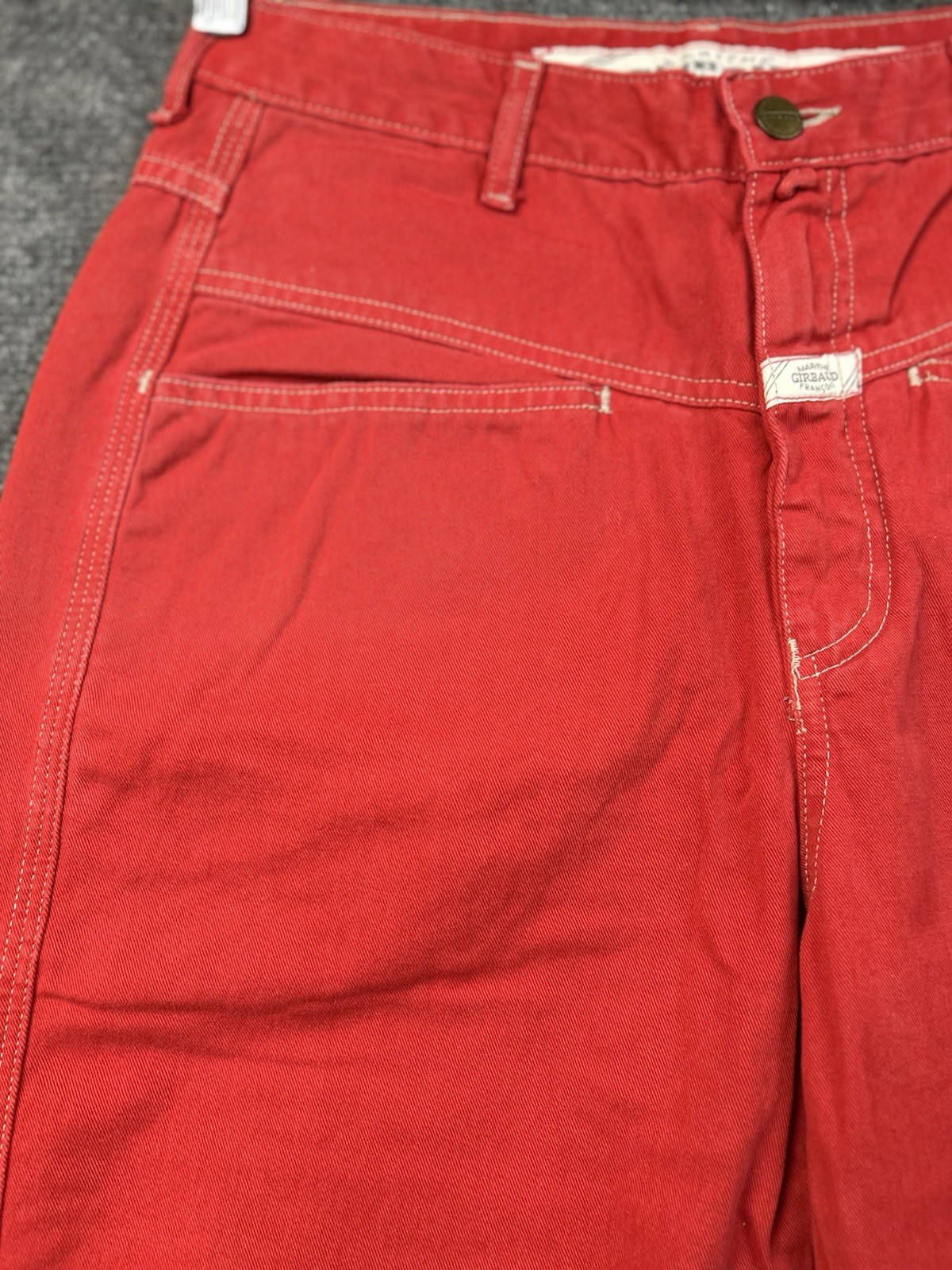 Pedal Pusher’s Vintage Red Size 9-10 100 % Cotton Made In USA