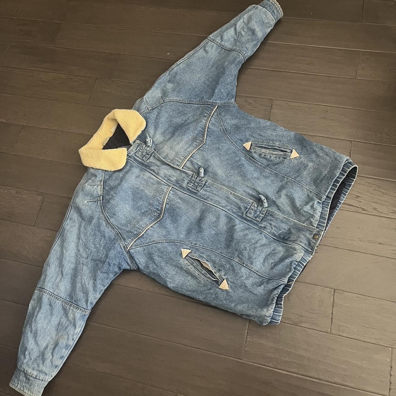 Vintage Andy Johns Acid Wash Denim Jean Jacket Size Large
