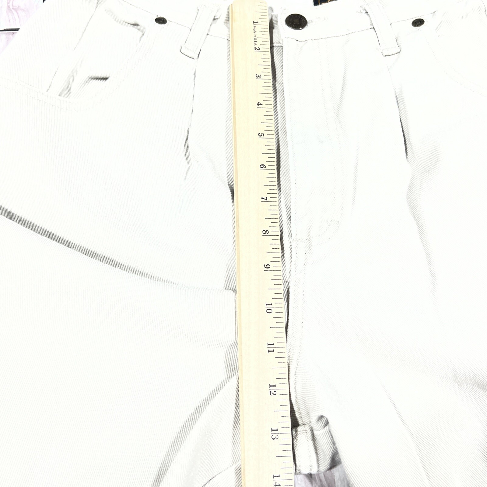 Y2K Eddie Bauer womens 2 Tall hight waisted pleated front denim beige Cotton VTG