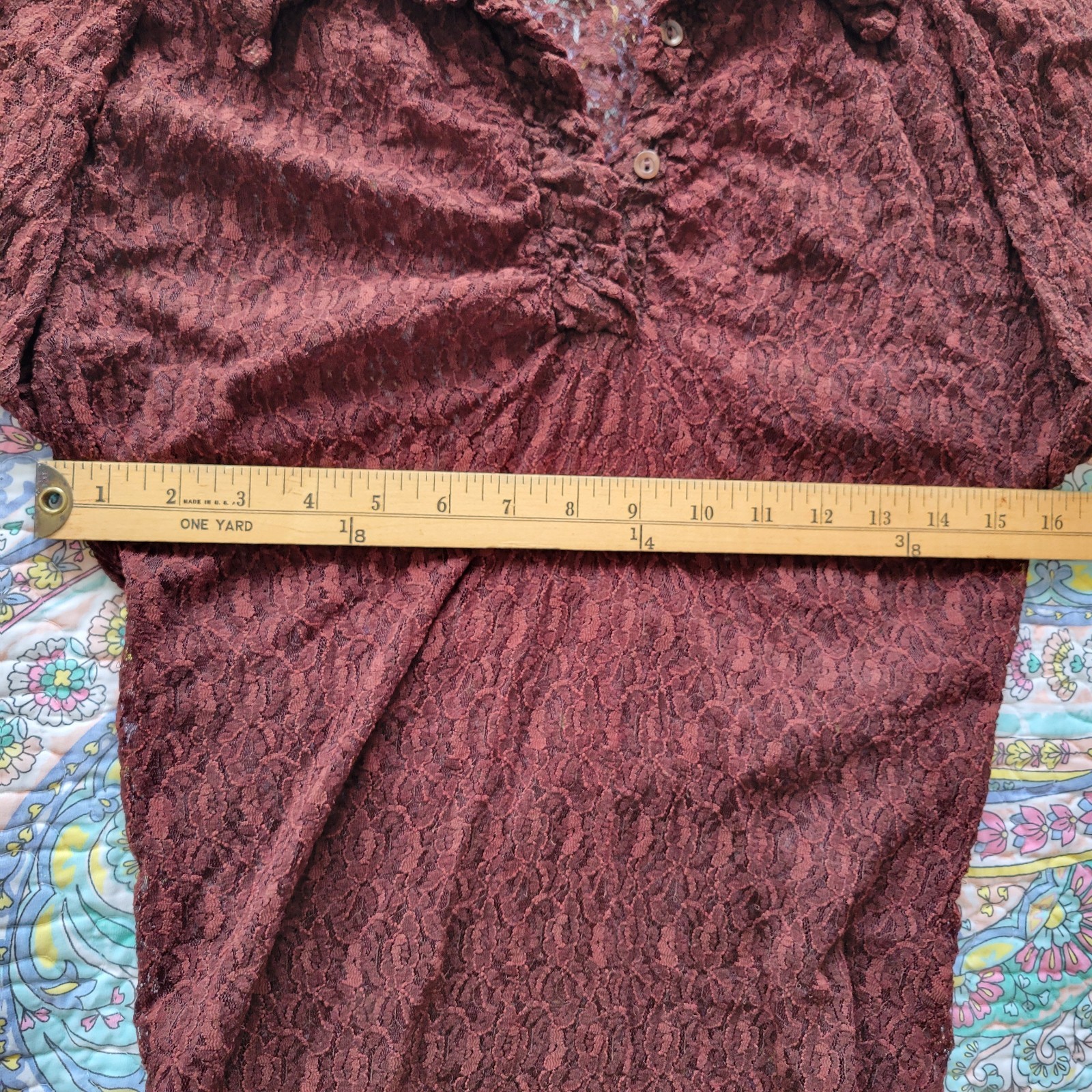 Vtg 70s Mesh Sheer Shirt Dress Size S Dark Romantic Ruffle Collar READ Vamp Goth