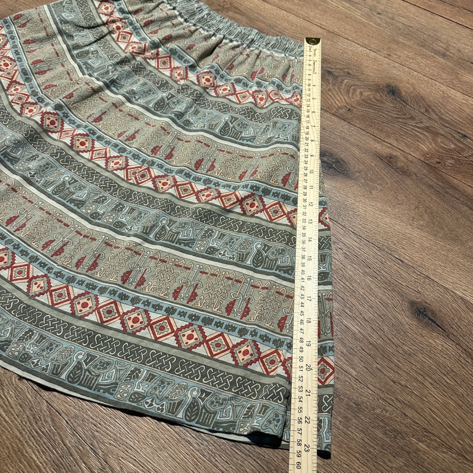 Vintage Chicos Design Multi Color Geometric Print Cotton Skirt Womens Size 2