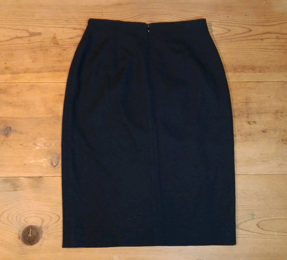 VTG Jones New York Womens 10 Skirt A Line Midi 100% Worsted Wool Black Lined