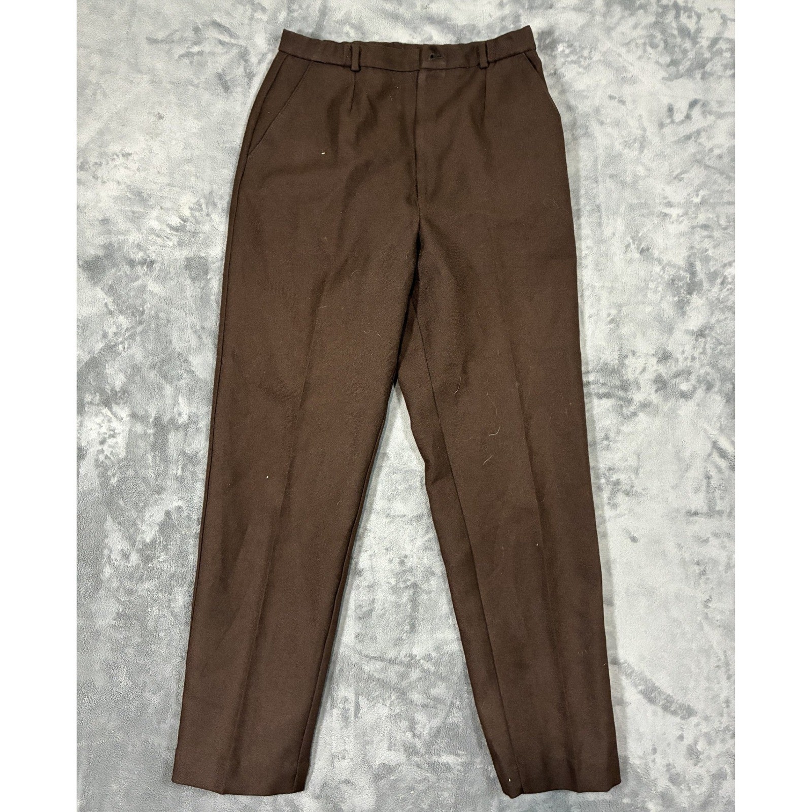 Sportissima Vintage Pleated Trousers 28 Brown High Waisted Tapered Pants