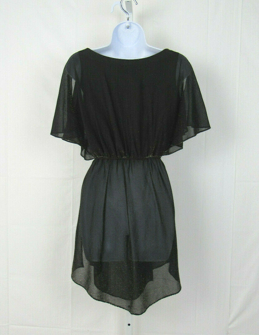 VTG 1960s MARA J JRS OF CALIFORNIA BLACK SPARKLE DRESS / BEACH COVER SPLIT ARMS