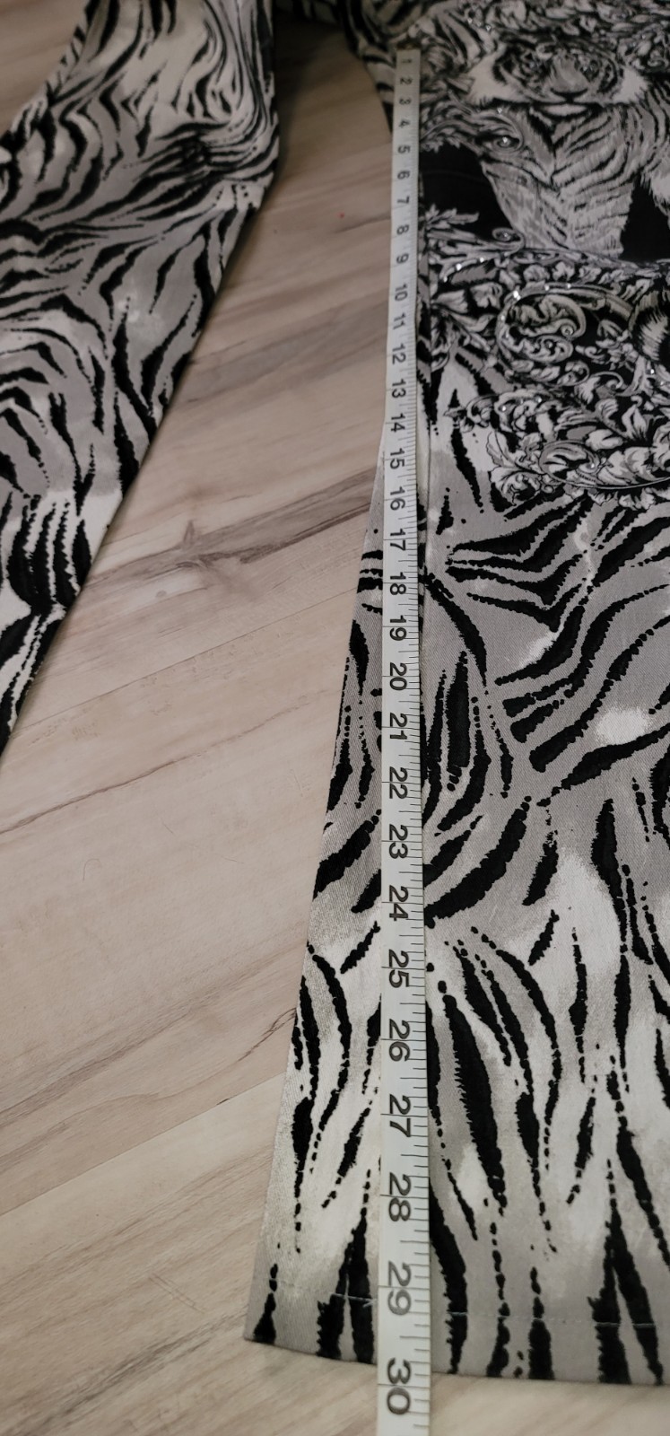 Vintage BEBE Tiger Vintage Black & White Rhinestone Pants – Made in France, S