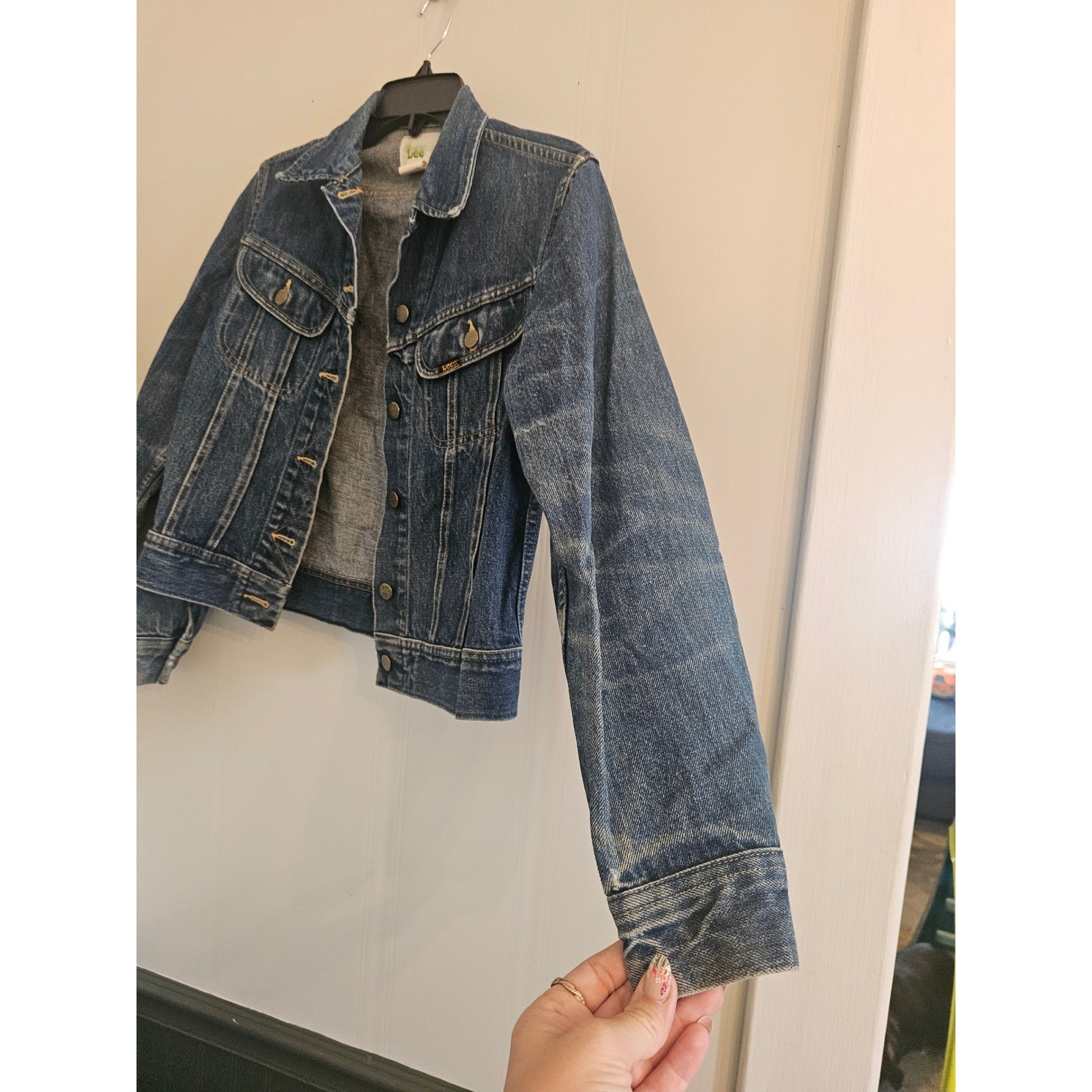 Vintage Lee Riders Denim Jacket Juniors 11/12 Blue Trucker Made in USA