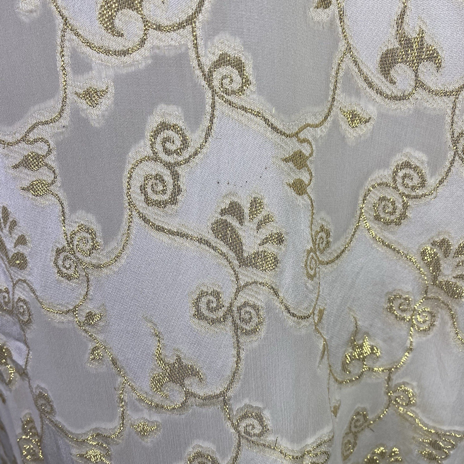Vintage Lingerie Collection Womens Size Large 100% Silk Cream Gold Kimono Robe
