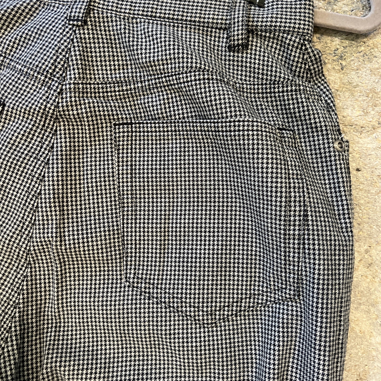 Vintage Liz Claiborne Houndstooth Pants Hipster 90s Curvy Holidays Trouser Sz 4