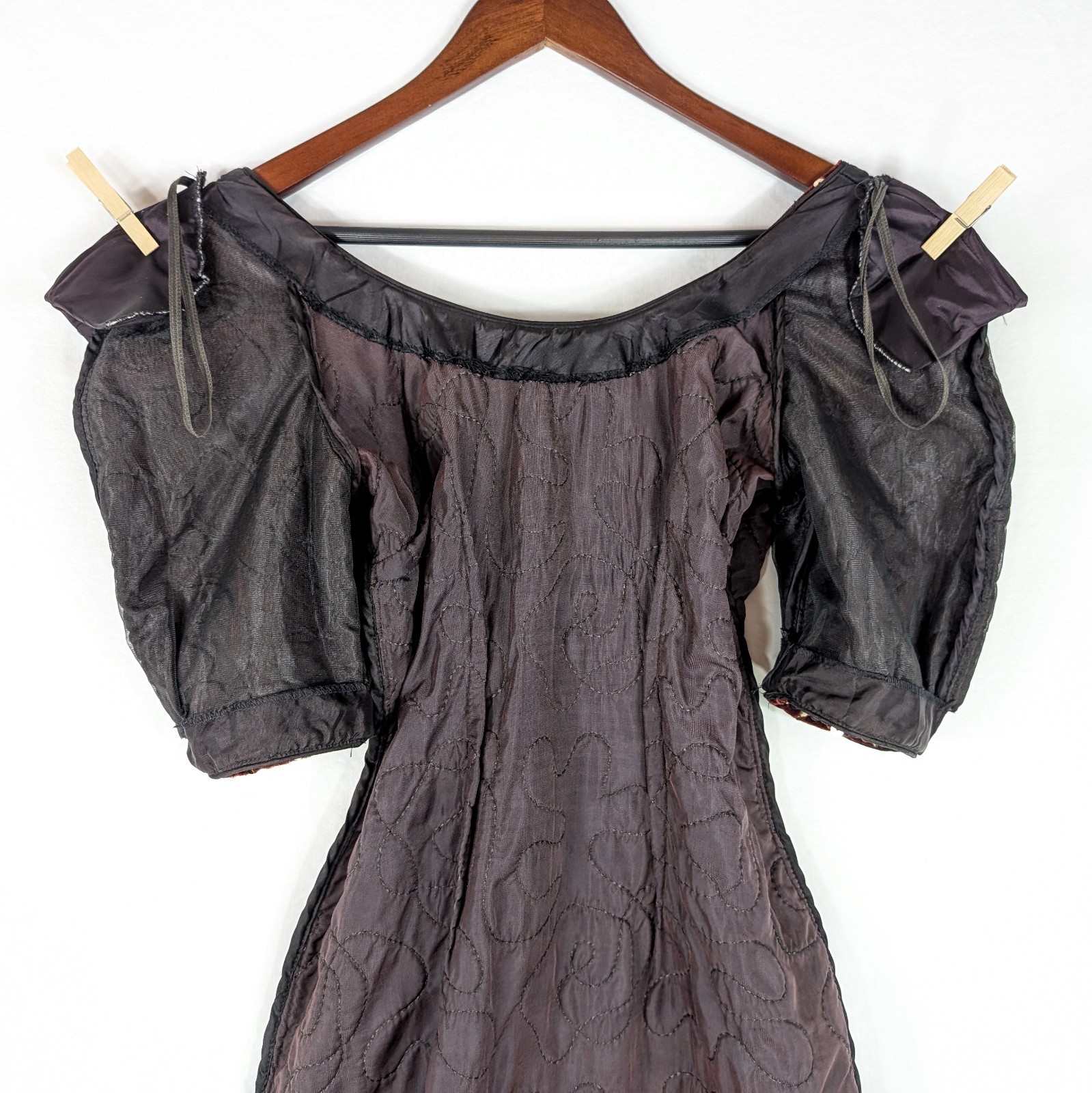 Vtg 80s Midnight Glo Burgundy Velvet Gold Sequin Dress Small Wine Party Cocktail