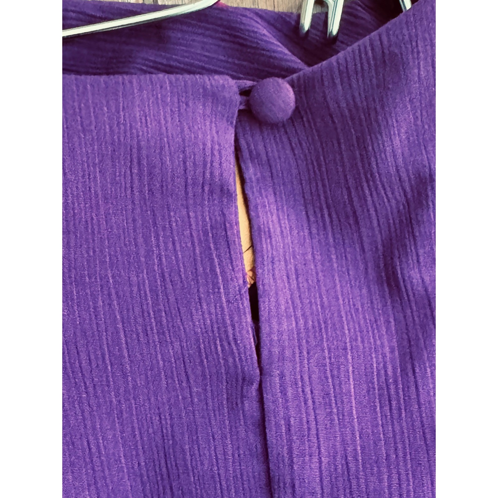 Vintage F/stop Purple Color Block Pant Set 80s 90s Shoulder Pads Small 2 Piece