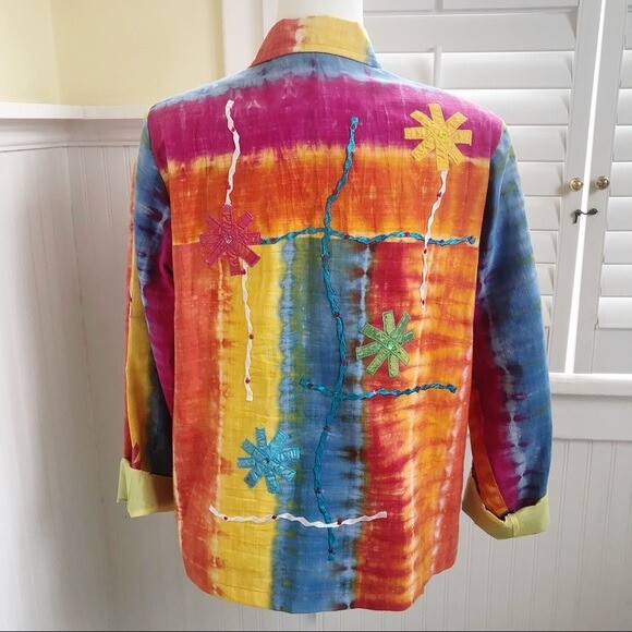 Vintage Patchington Colorful Tie Dye Blazer Women’s Medium