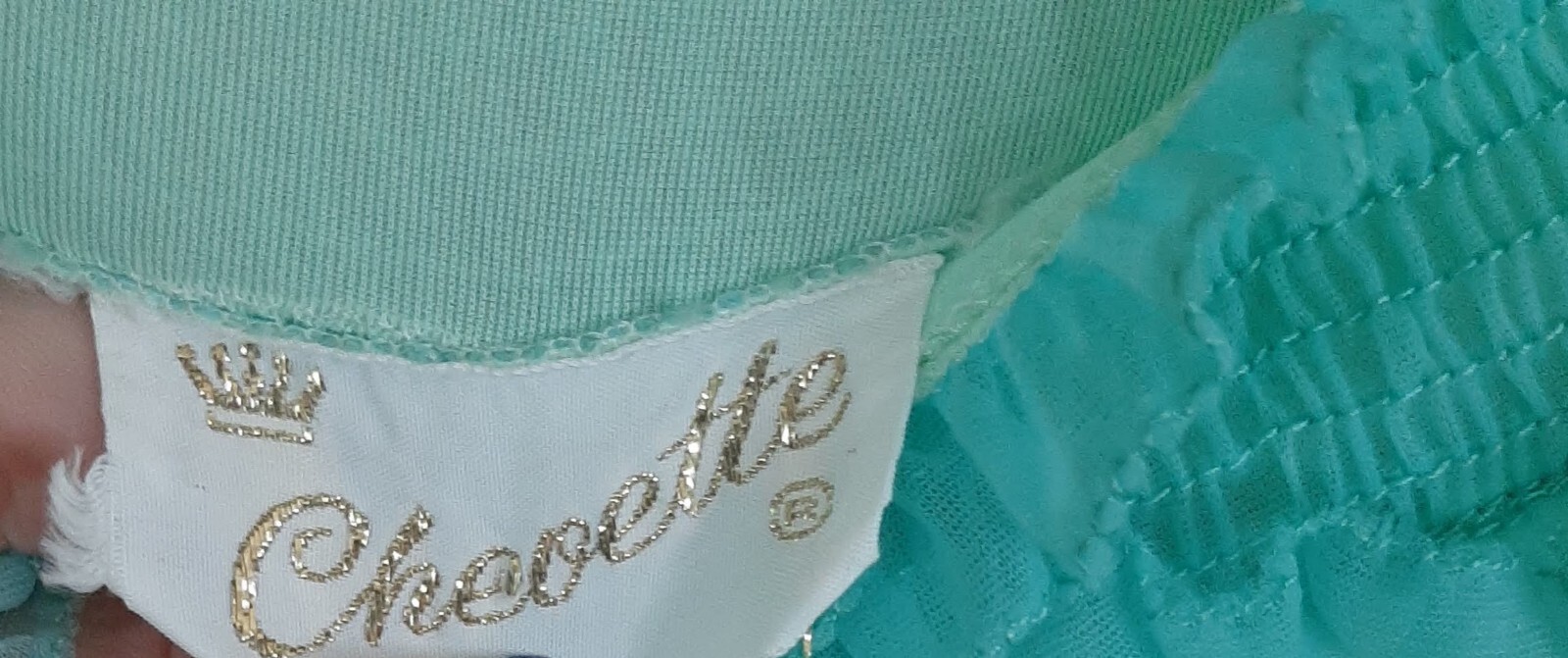 Vintage 2 pc Set Double Layer Two Tone Blue/Green Nightgown & Robe size Small