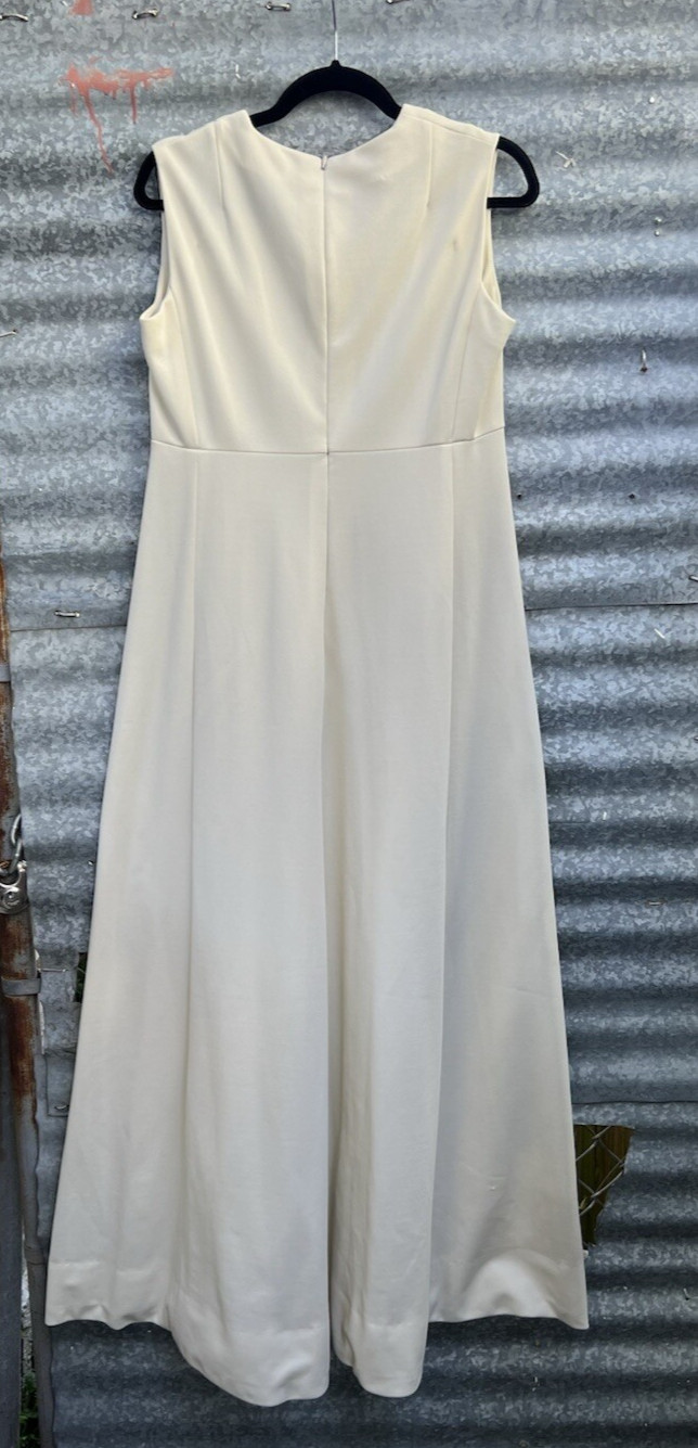 Vintage Vogue Paris Handmade Ivory Wedding Gown High Neck Empire Waist Mod