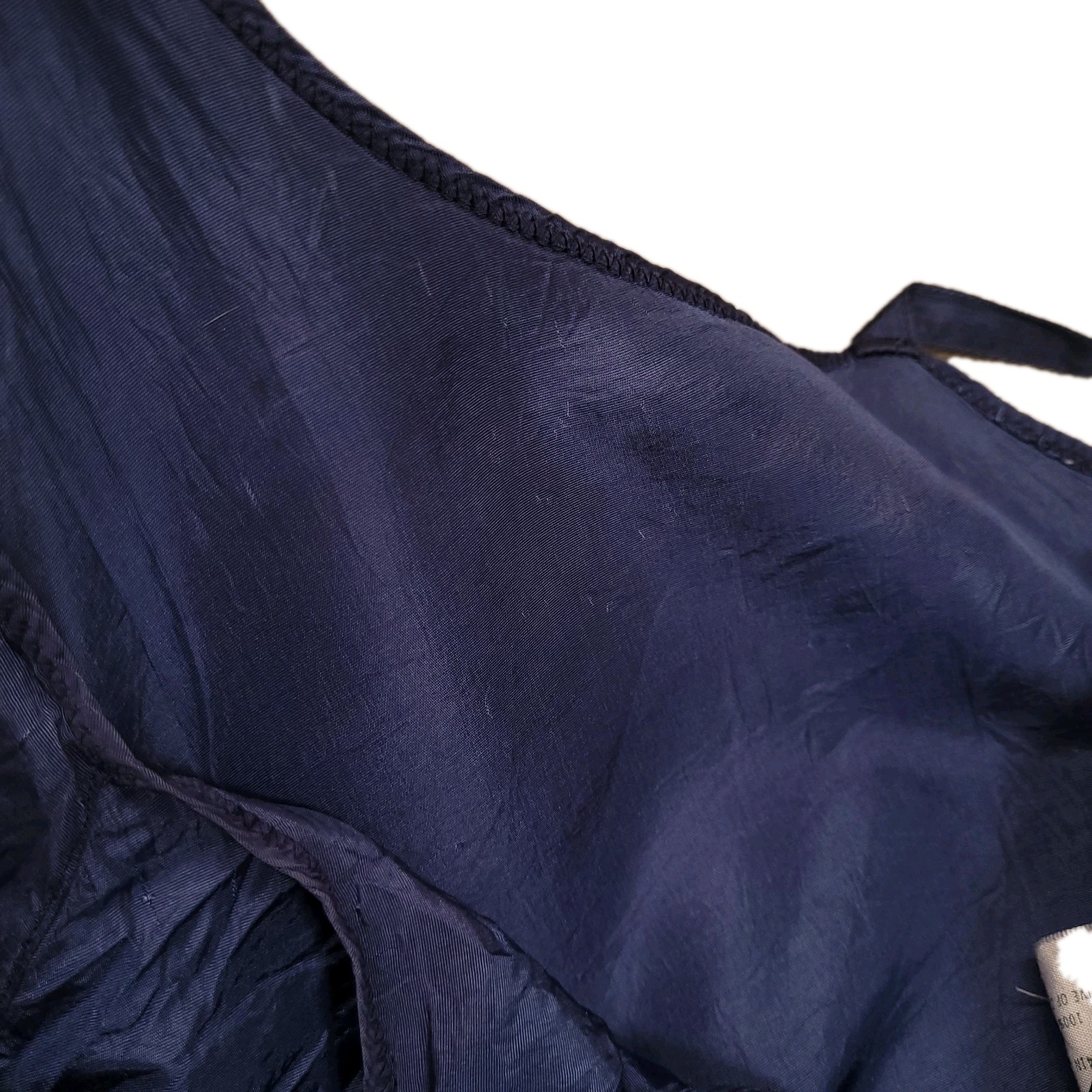 VTG 1940’s Blue Satin Taffeta Pinup Lingerie Full Slip Bias Dress Gown Capri 34