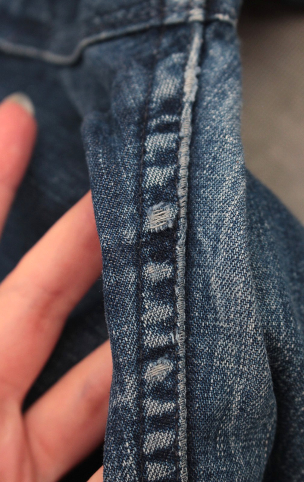 VTG Women’s 60s Blue Denim High Waist Straight Leg Jeans Sz 27″ 1960s