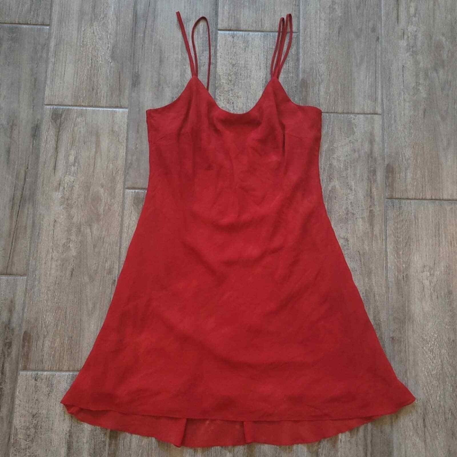 Joseph Ribkoff Dress Size 8 Vintage 90’s Red Spagetti Strap Y2K Retro Date Night