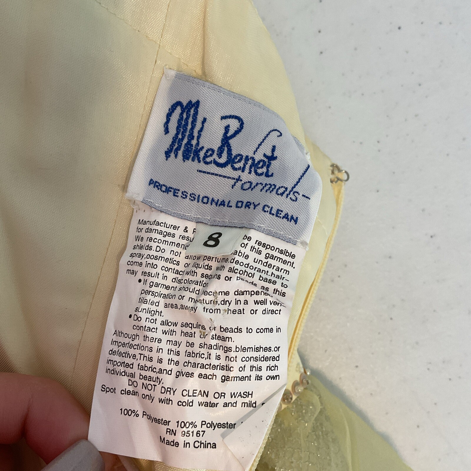 NWT Mike Benet Formals Sz 8 Yellow Dress Gown Pageant Cinderella Corset Prom NEW