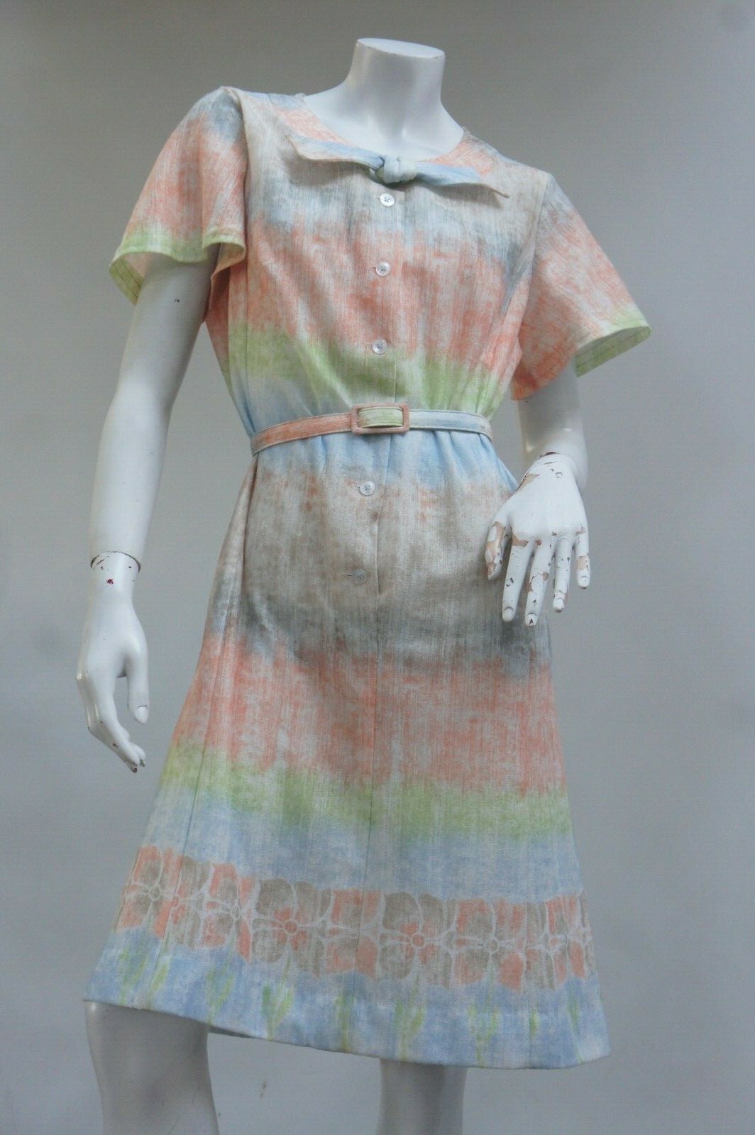Vintage 50s Belted Sheer Dress By Berkshire
