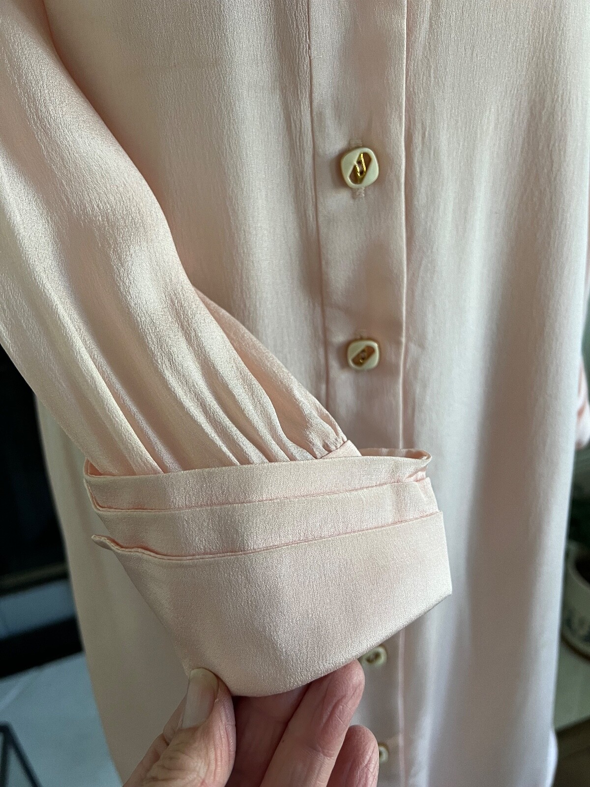 Vtg 60s 70s Travilla Pink Shirt Dress Sz 8 Sheath Lovely Detail