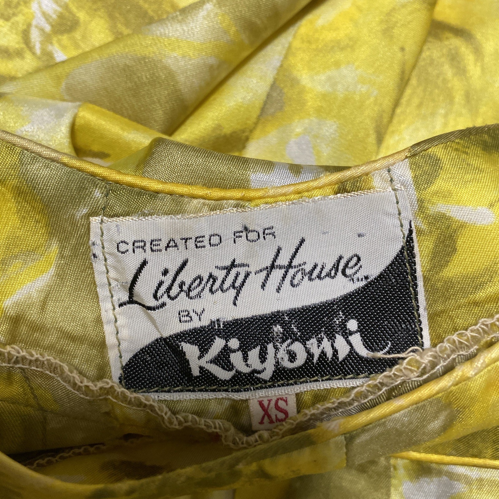 Vintage LIBERTY HOUSE KIYOMI Yellow Floral Long MuuMuu Dress Women’s Size XS