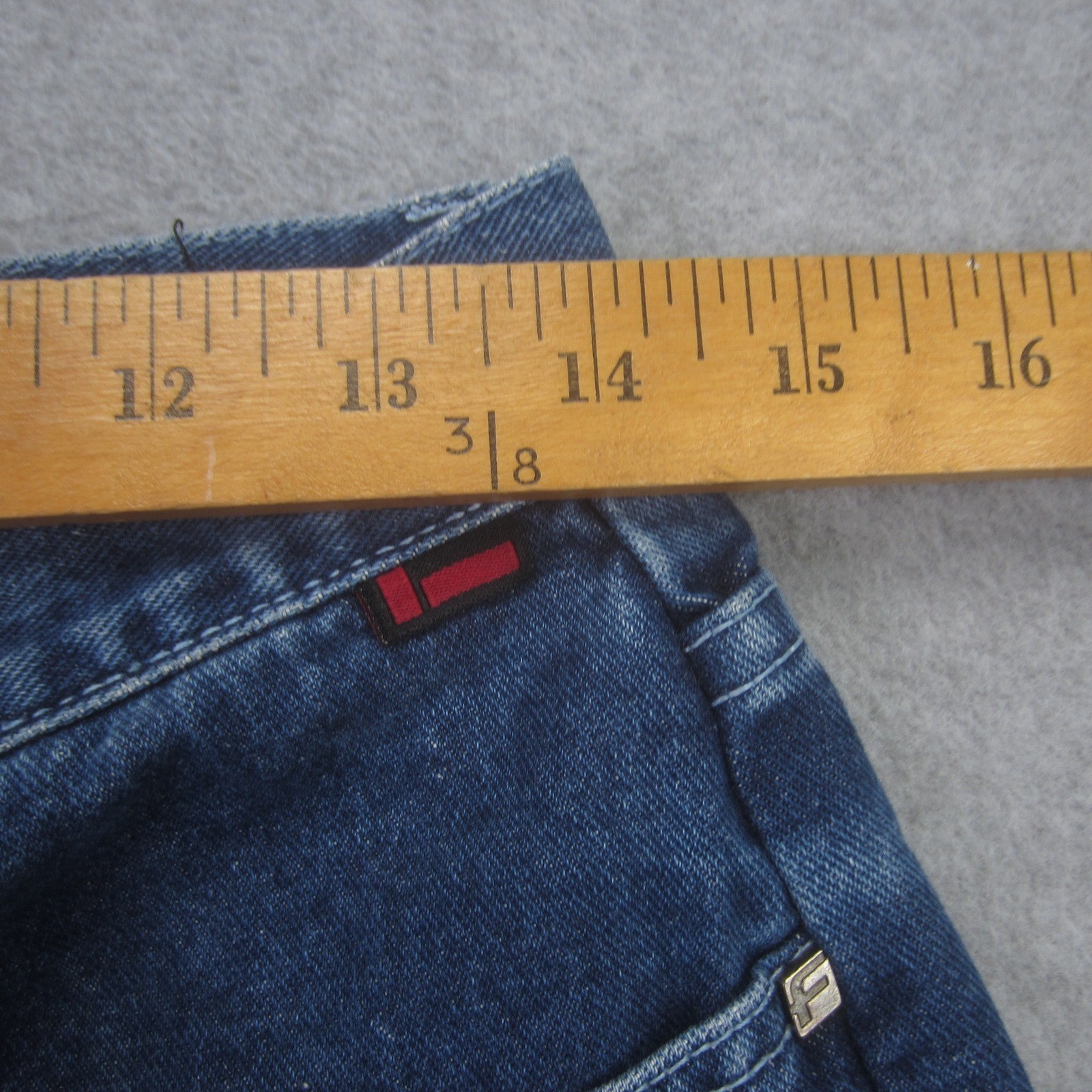 Vintage FUBU The Collection Jeans Womens 9 /10 Blue Straight Leg Logo Y2k