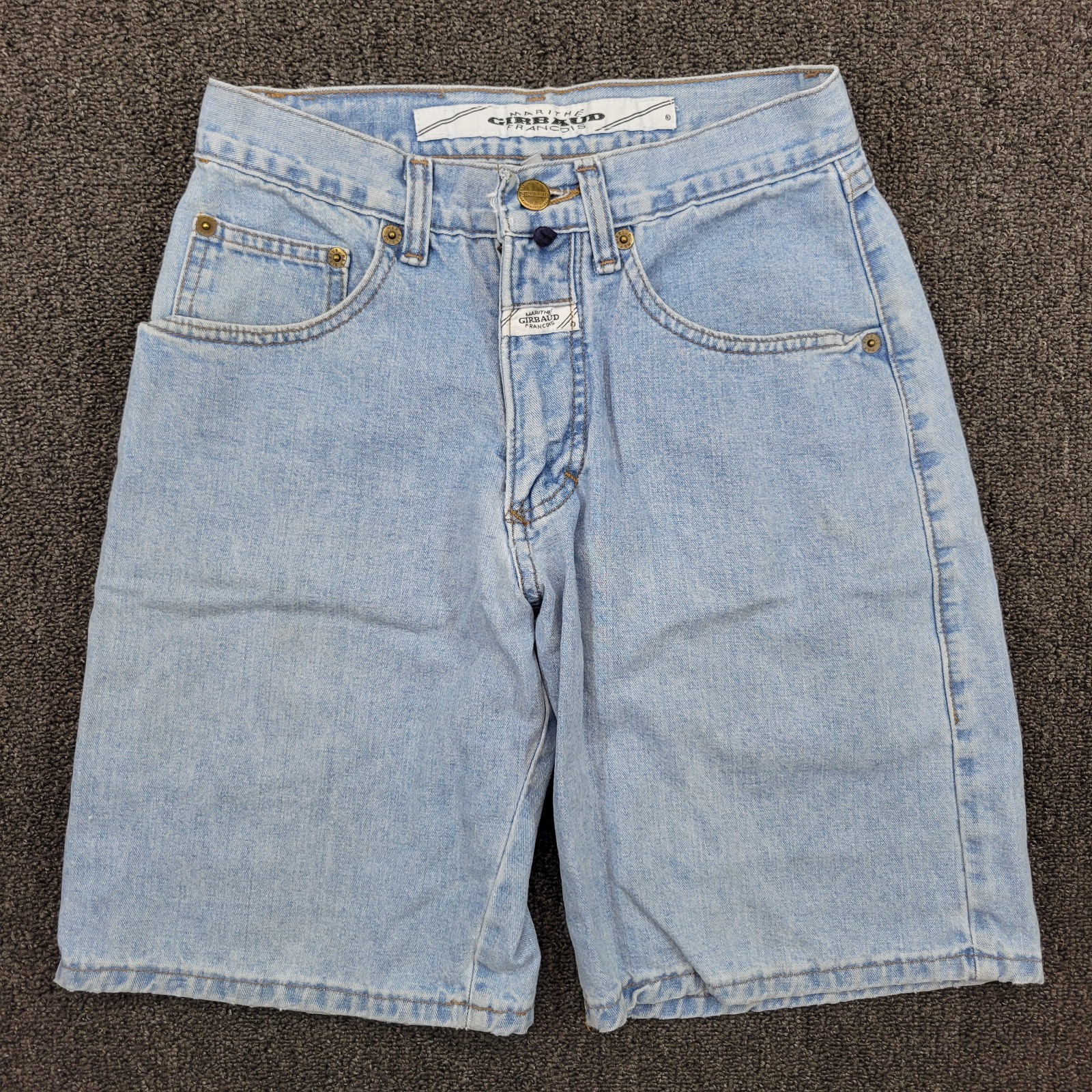 Vtg 90s Y2K Marithe Girbaud Francois Size 12 Light Denim Jean Wash Shorts