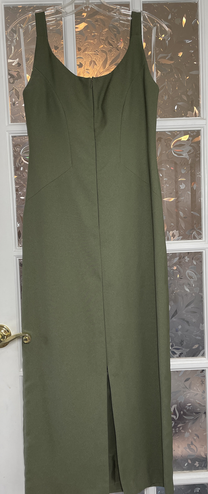 Vintage USA 1980s Watters and Watters Olive Green 2 Piece Dress Size 6