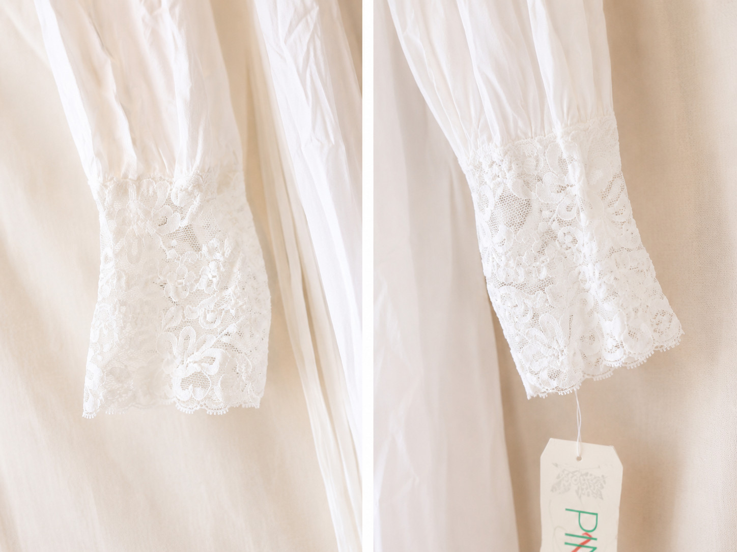 Vintage Pinehurst White Peignoir Robe Medium Lace Sheer Silky Lingerie NWT 1991