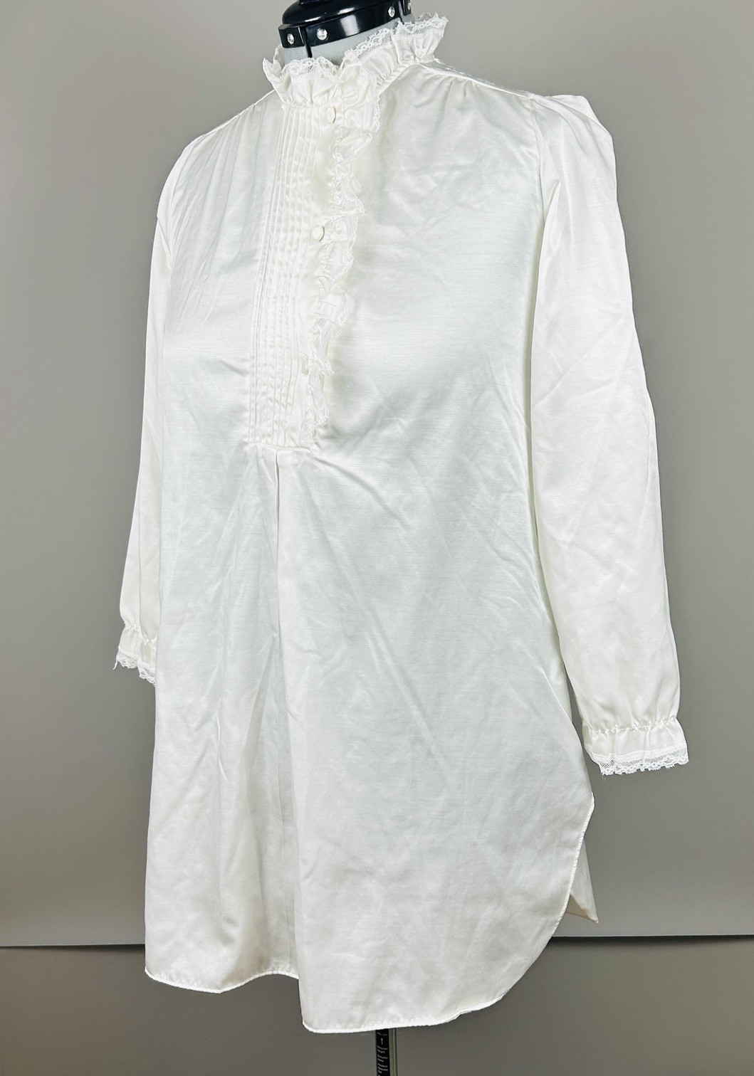 Jodie Arden Vintage Prairie Nightgown Dress White Lace Ruffle Cottagecore S