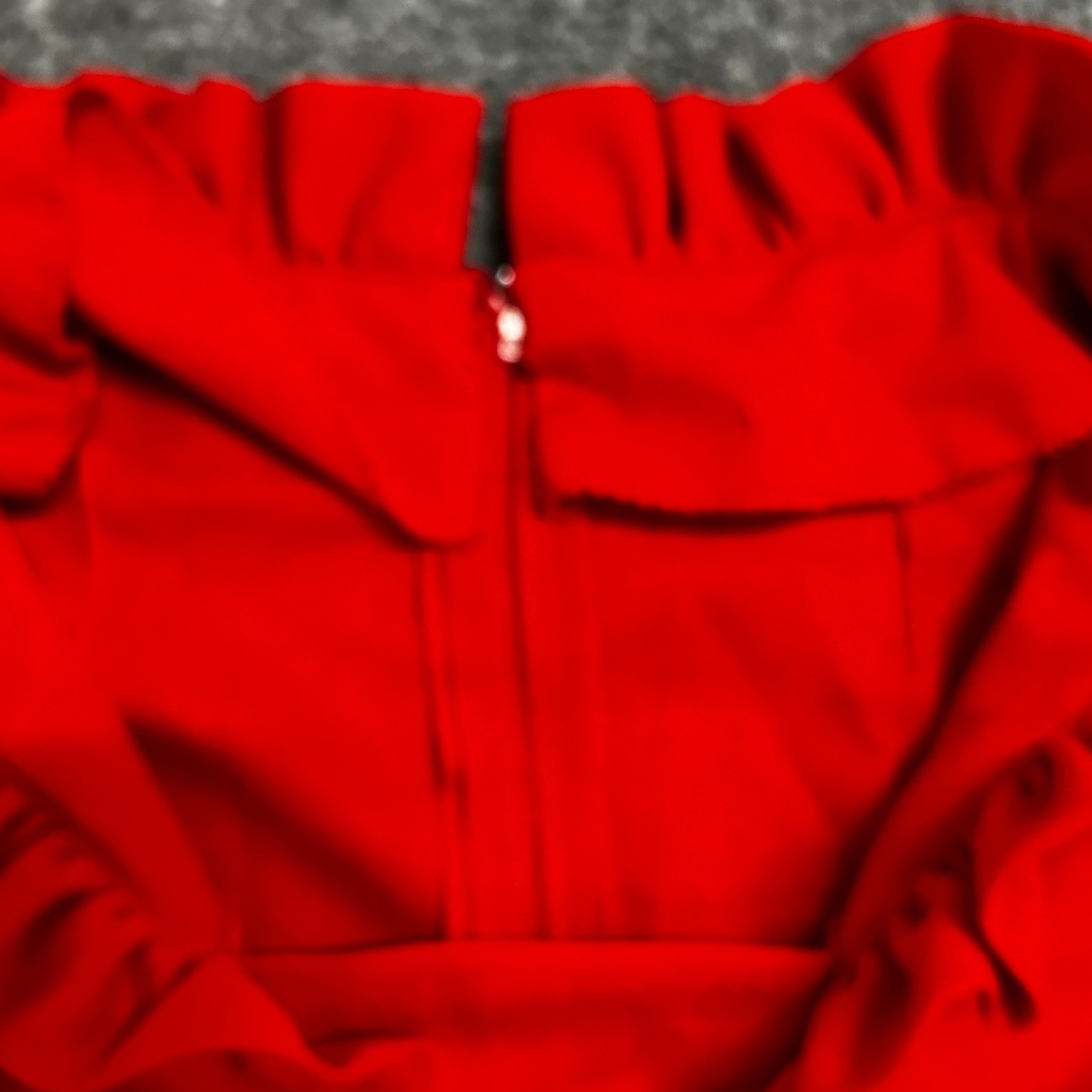 Unbranded Dress Womens Size S Red Ruffle V-Neck Long Sleeve Vintage A-Line Mini