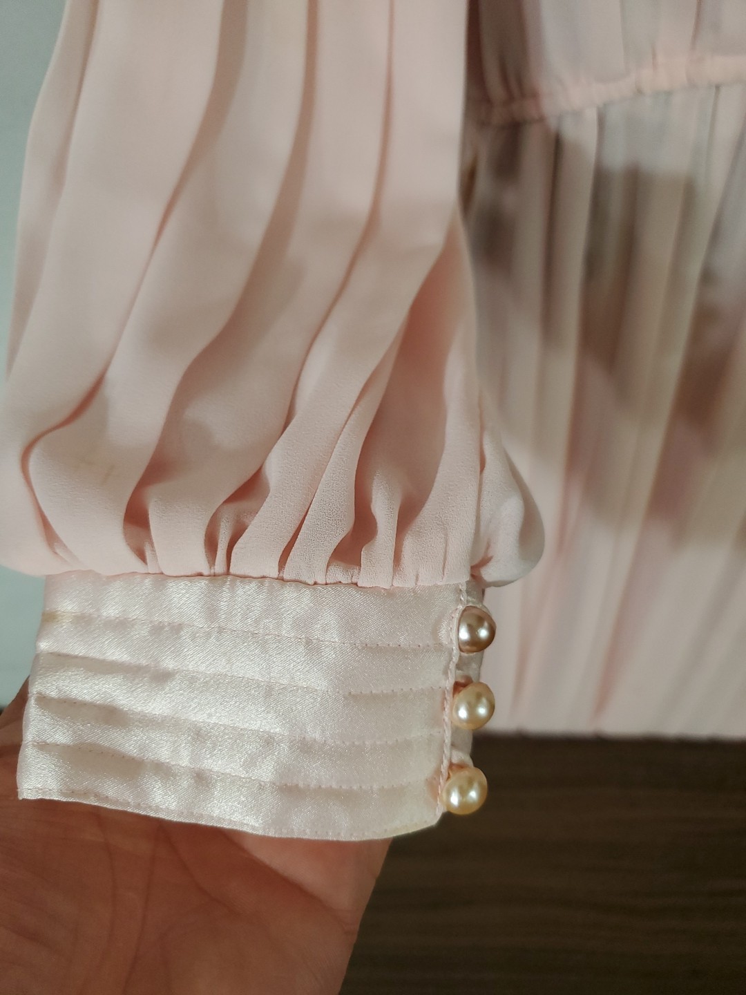 Vintage 60s 70d Liz Petites Dress Women’s Size 10 Pleated Pastel Pink Read