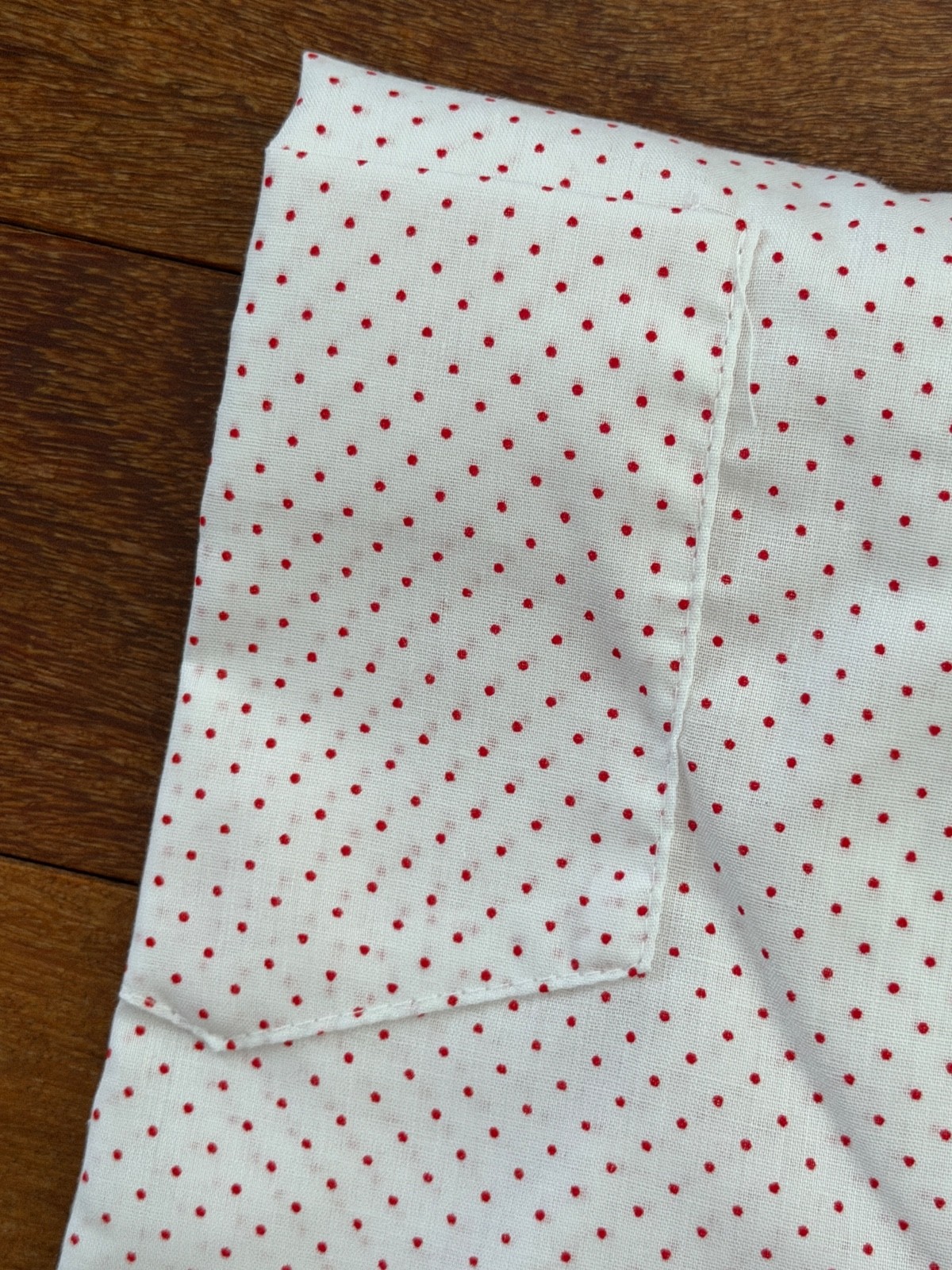 Vintage CAROLE Nightgown Gown White Red Polka Dots Eyelet Lace Buttons SMALL NOS