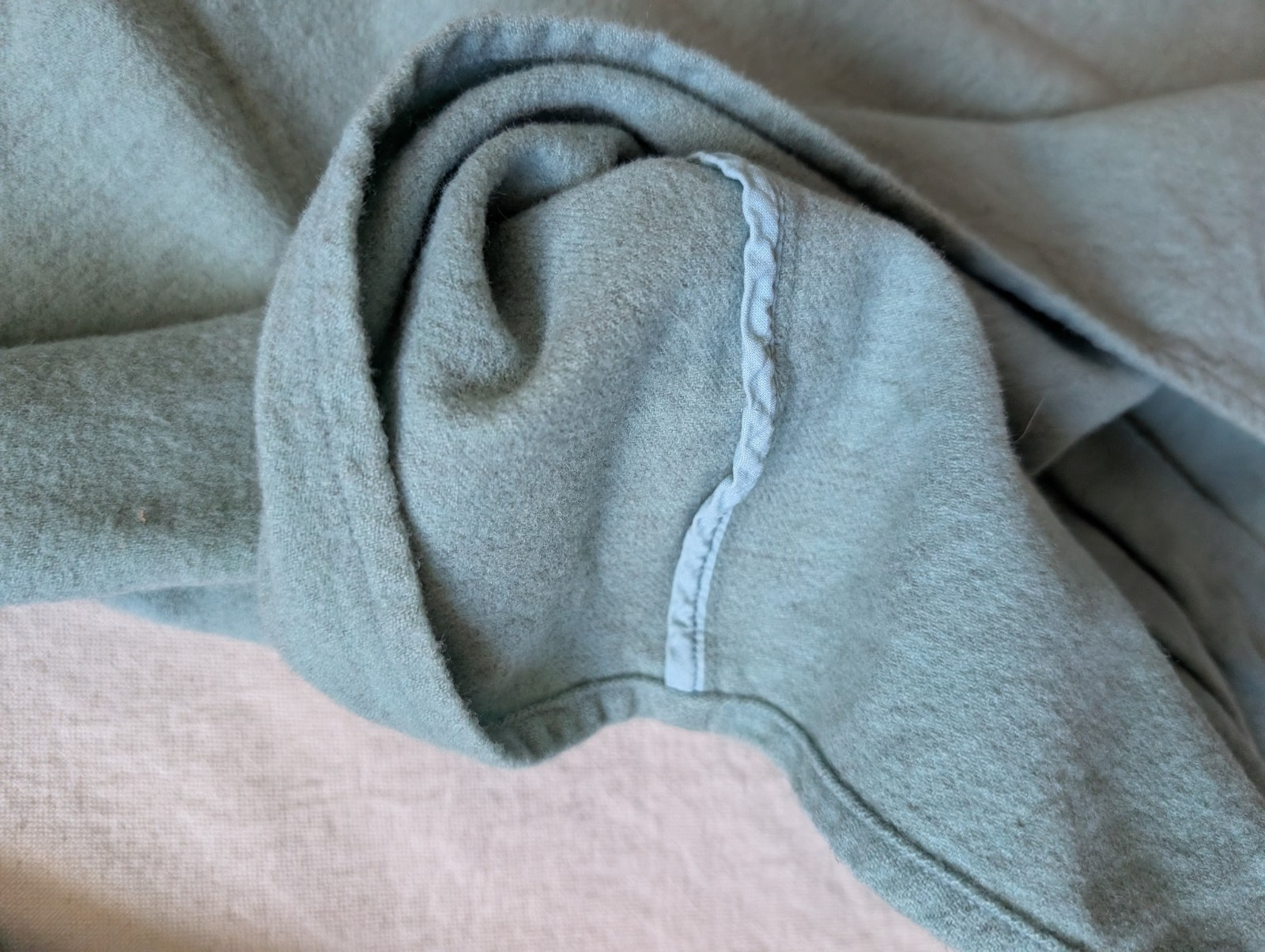 Vintage 50s 60s Handmade Wool Knit Seafoam Green Loop Collar Women’s MD