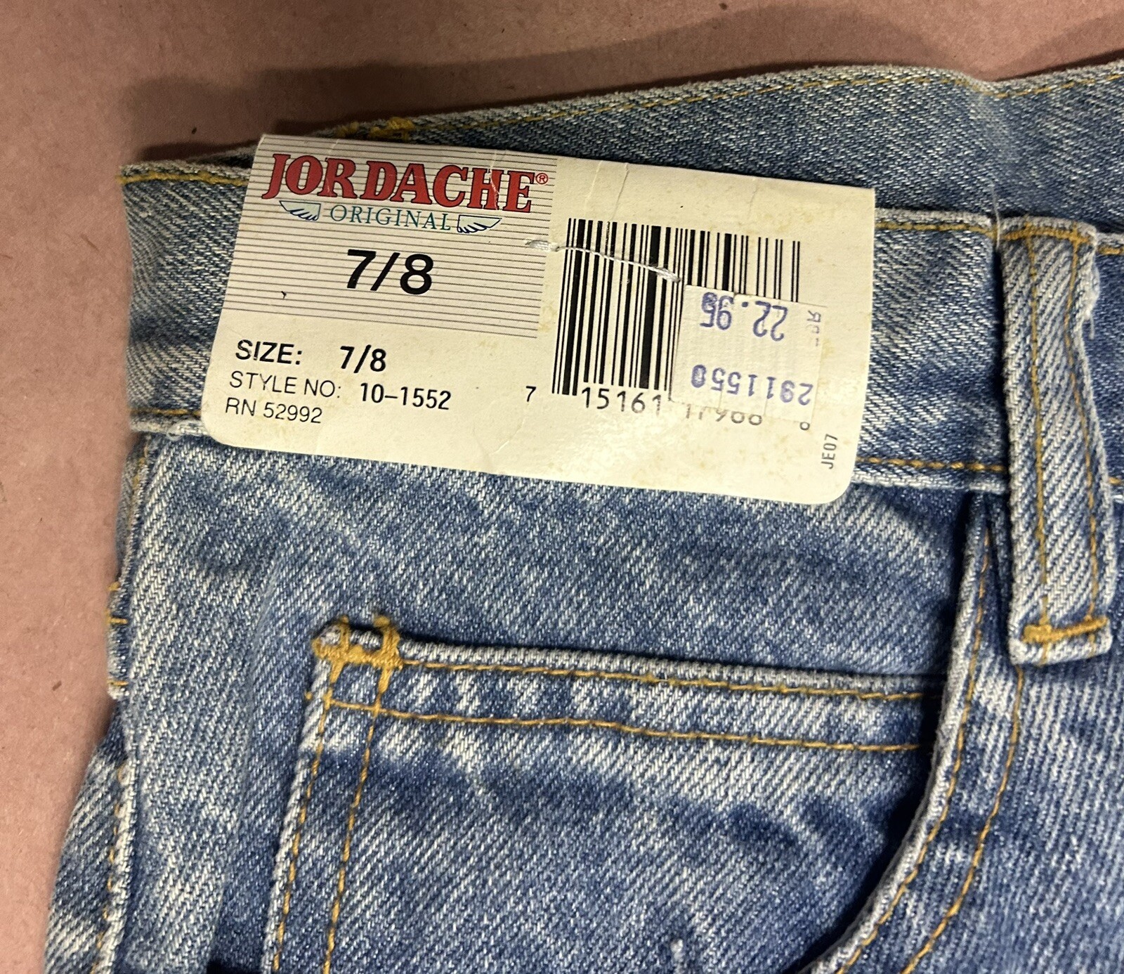 Vintage 1990’s Jordache Womens Double Buckle Jeans, Deadstock NWT, Size 7/8