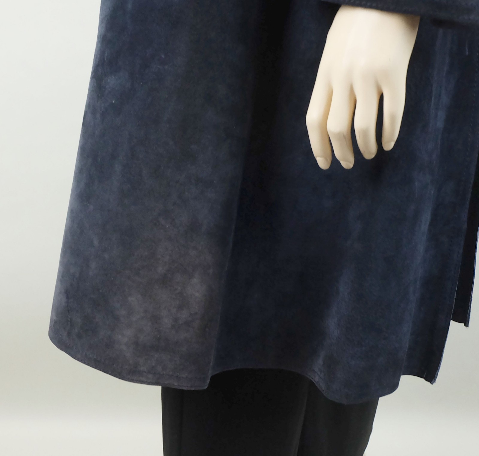 1970s Blue Suede Coat Size 38 True Vintage