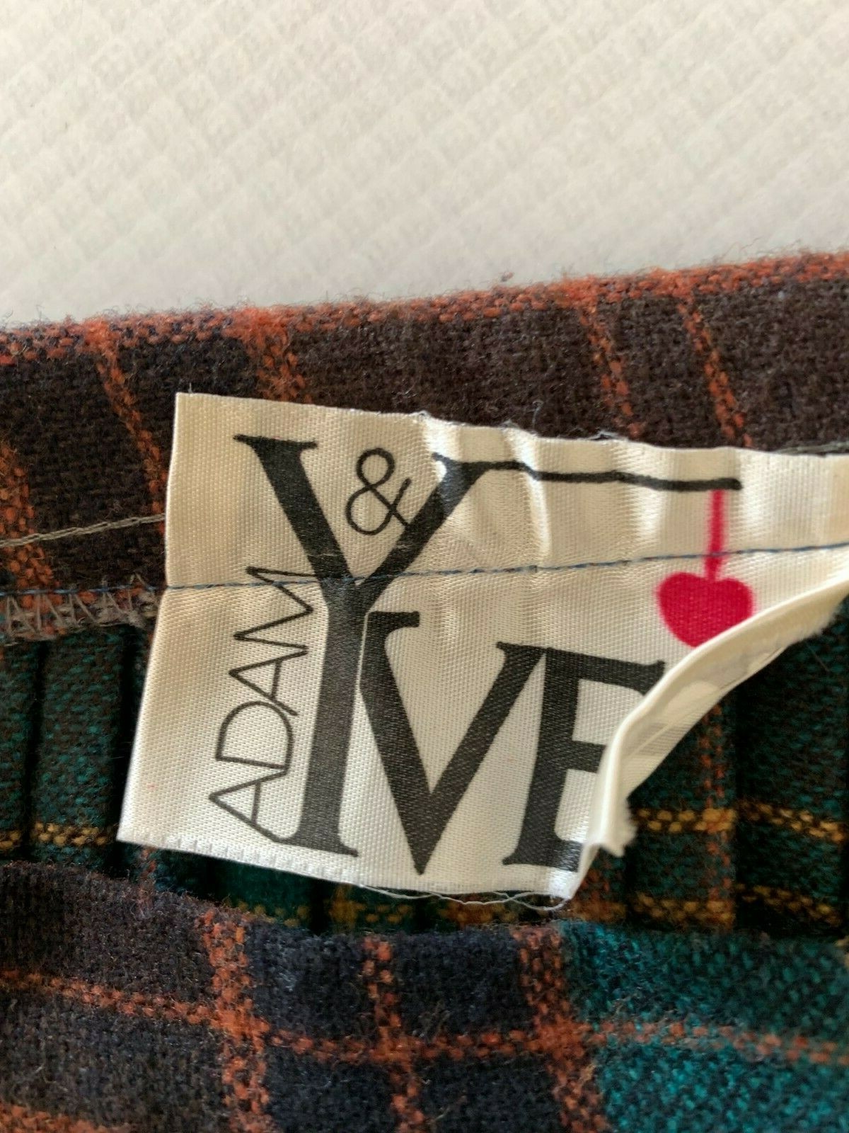 Vintage Adam & Yve Plaid Wool A Line Midi Accordion Pleats Retro Skirt 25″
