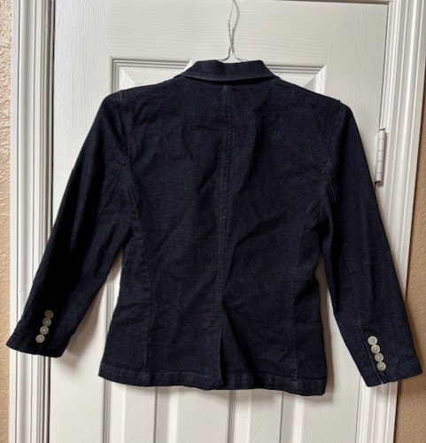 Vintage Ralph Lauren Jean Co Two Button Crest Blazer Women’s Small Dark Denim