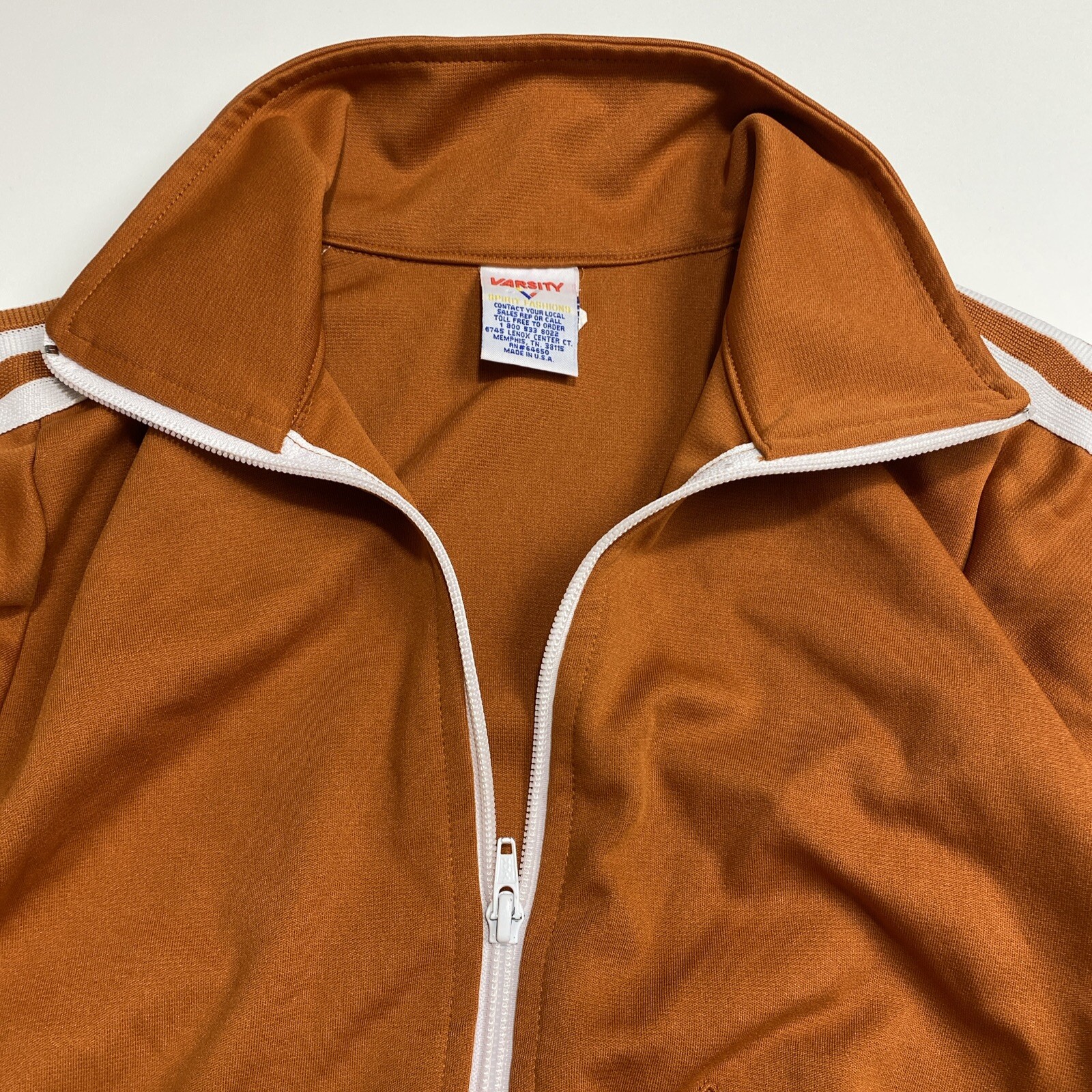 Vintage Varsity Spirit Fashions Cheer Full Zip Jacket Sz S Orange Made in USA