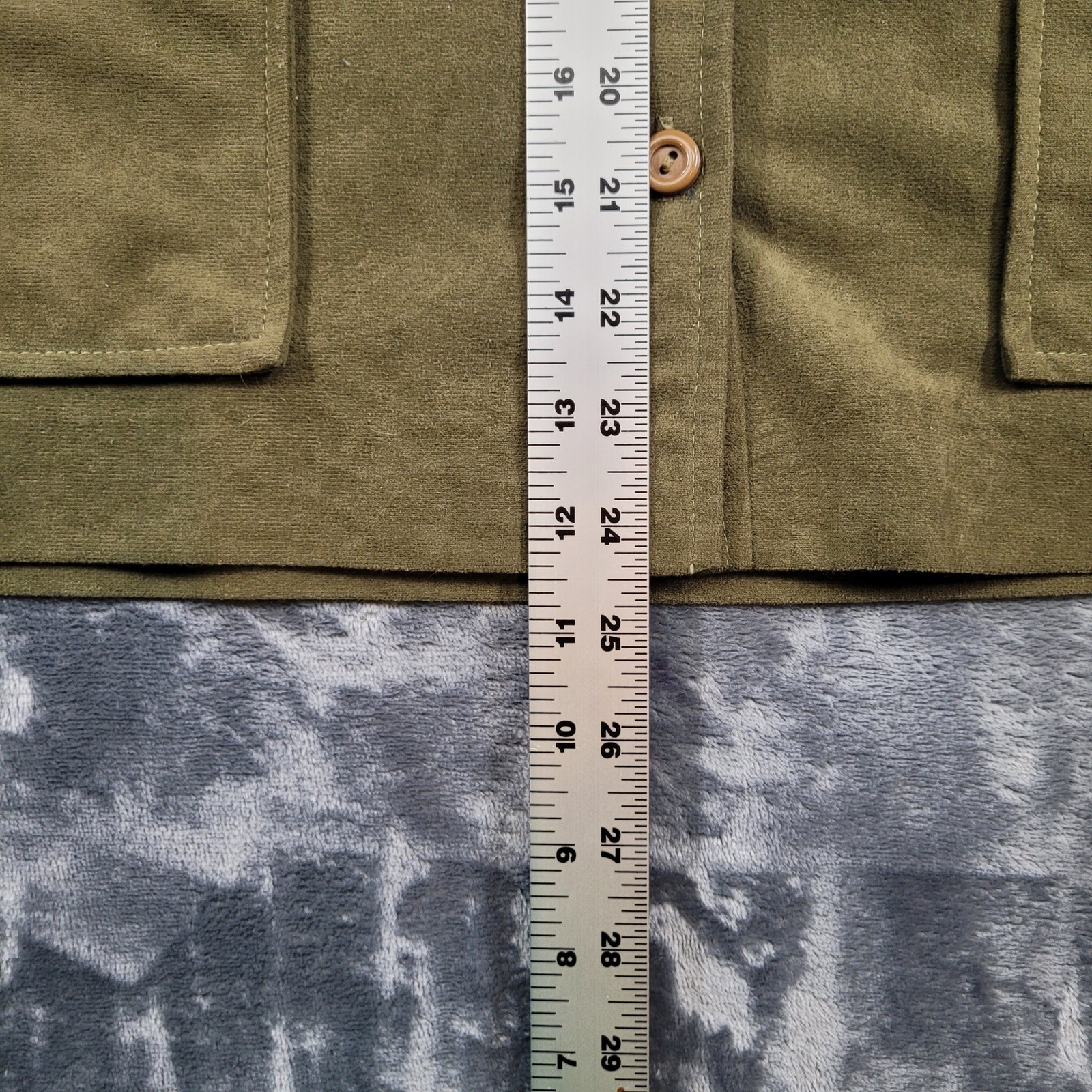 Vintage Marty Gutmacher Olive Green Faux Suede Button Front Vest ILGWU Size 14