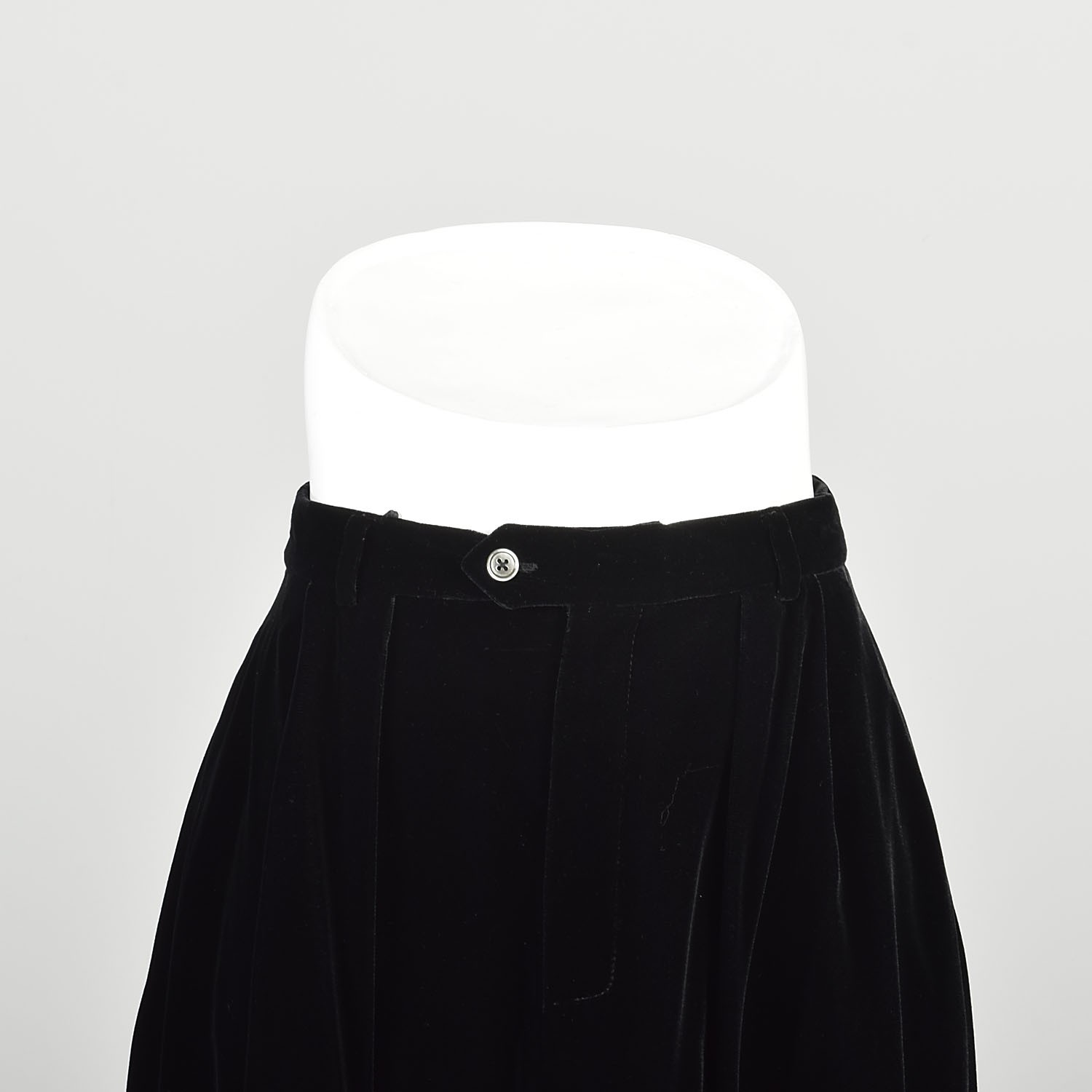 Small 2000s Ralph Lauren Black Velvet Midi Skirt Silk Rayon Formal Evening