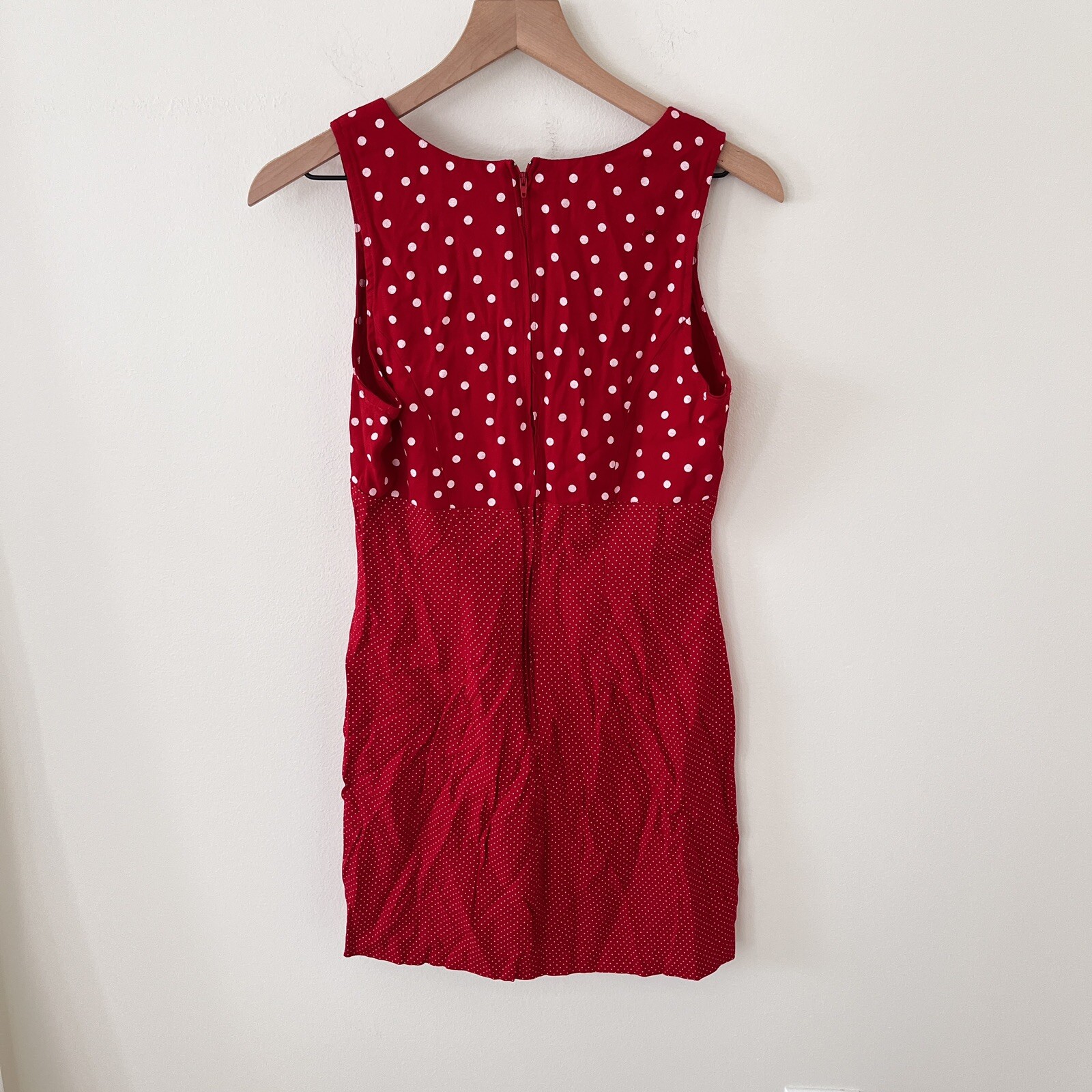 Vintage Decked Out Red Polka Dot Dress – XS Pit To Pit 16″
