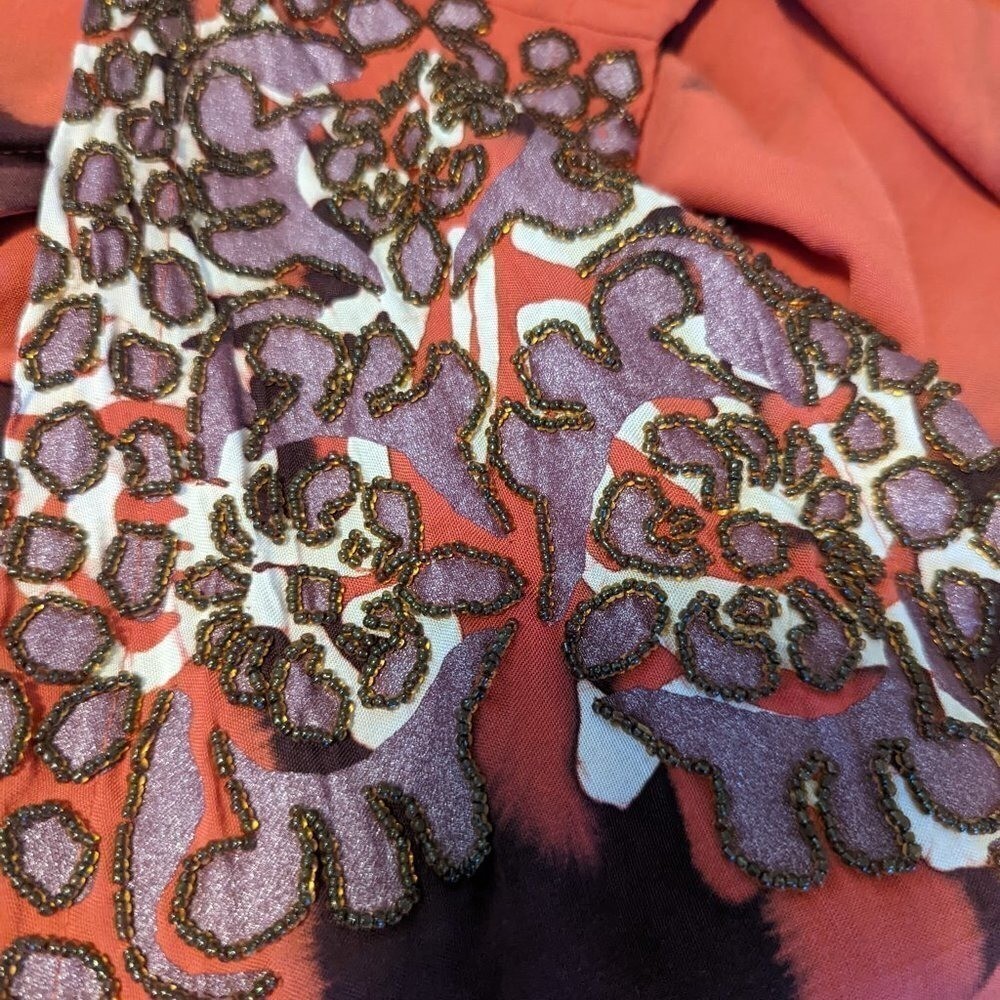 Batik Beaded Lagenlook Robe Duster Vest Dress Rayon 90’s Vintage Bali Sensation