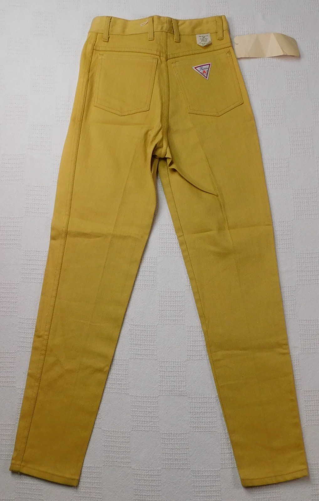 Vtg La Flamme Paris New York High Waist Jeans Womens 5 Yellow Deadstock 70s-80s