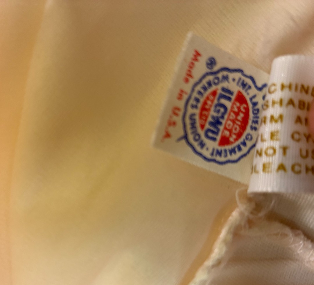 Vintage MISS ELAINE LONG GRECIAN NIGHTGOWN Small IVORY BLUSH Goddess Siren READ