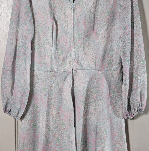 VTG Minerva Fashions Dress Women’s M/L Pastel Pink Green Floral Career Witchcore