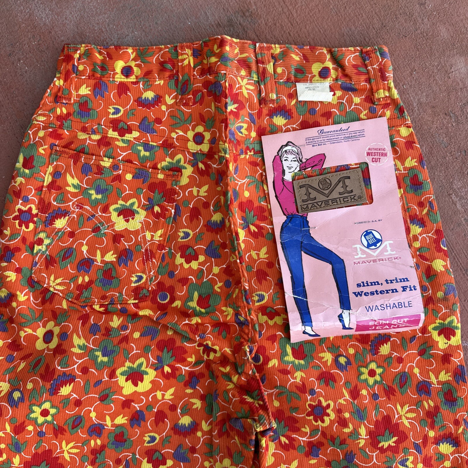 VTG NOS ‘70s Maverick Blue Bell Corduroy Hippie Mod Girls size 12 deadstock Tags