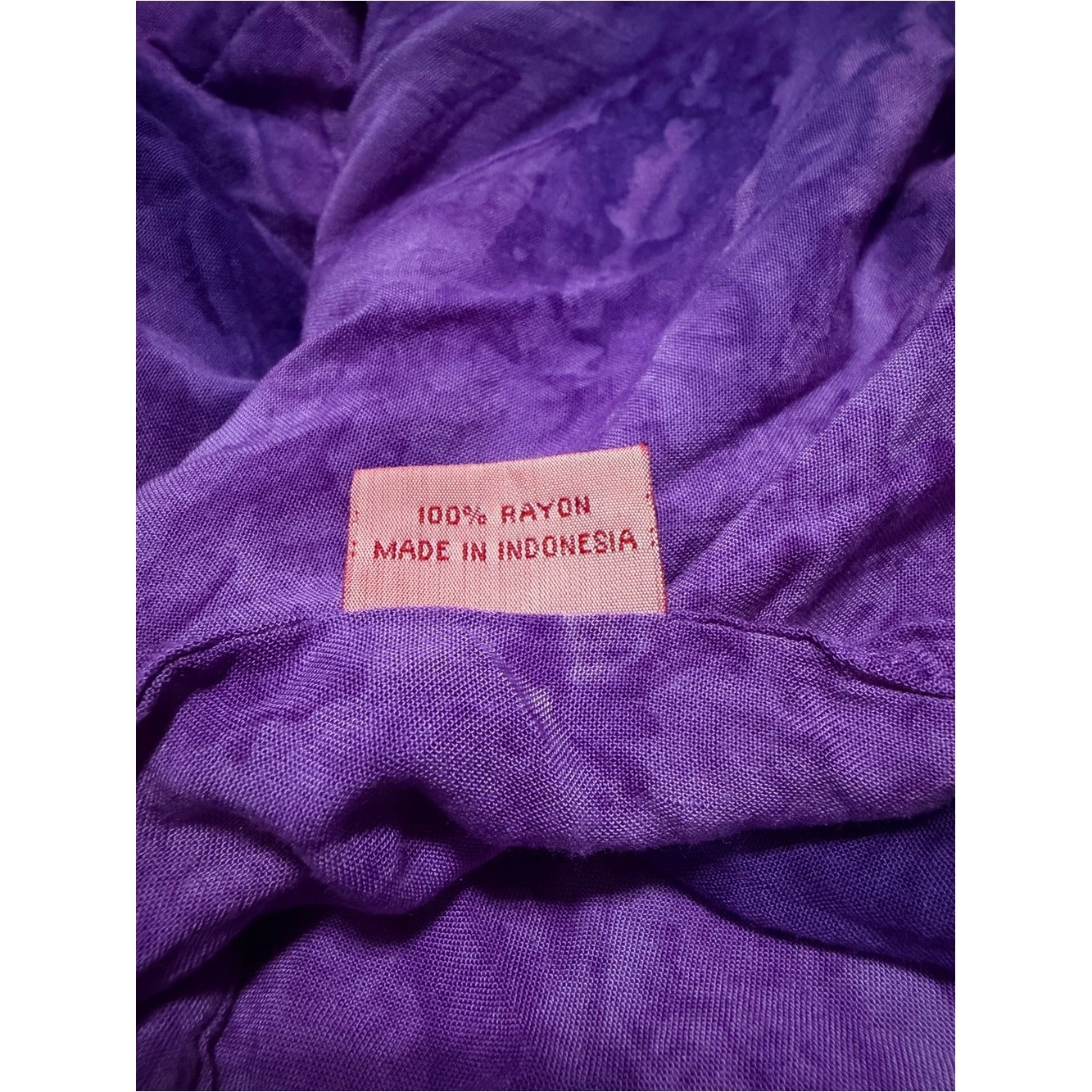 Vintage Surf Style Wrap Skirt/Sarong | 100% Rayon | Purple Tie-Dye