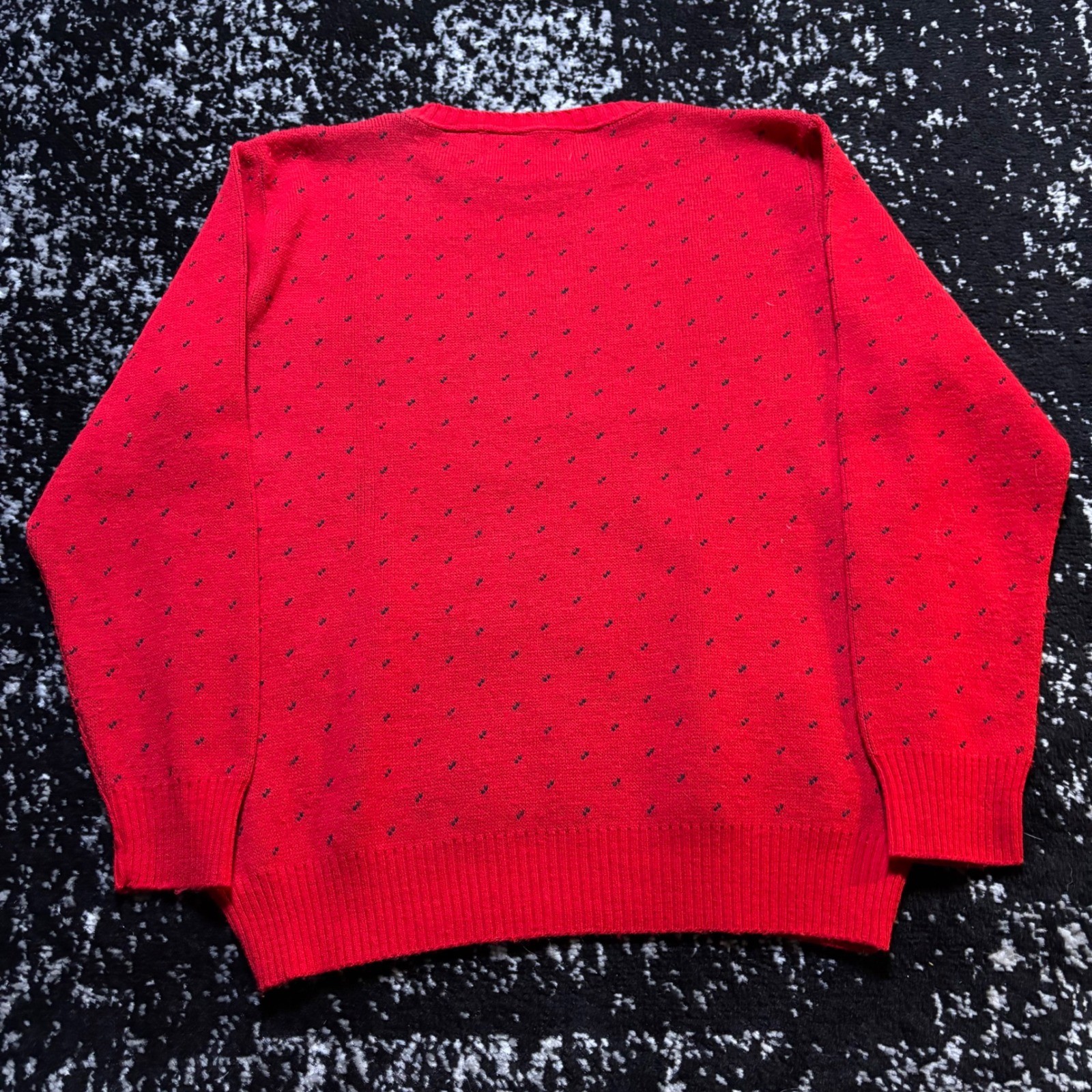 Vintage Jersild Red Loon Bird Knit Sweater Made in USA Acrylic Women Medium