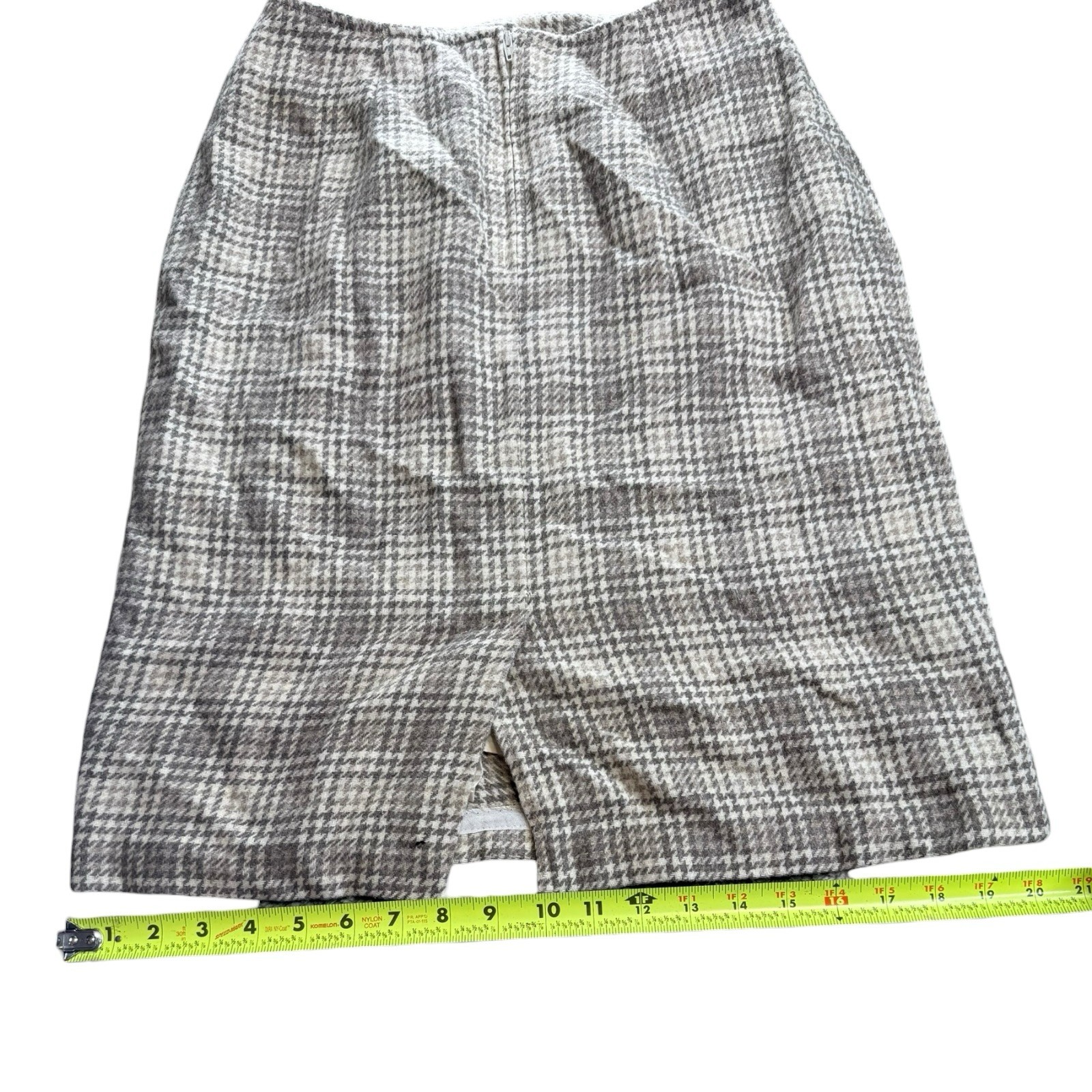 Vintage Maren Houndstooth Wool Blend Mini Skirt Womens Size 8 USA Made